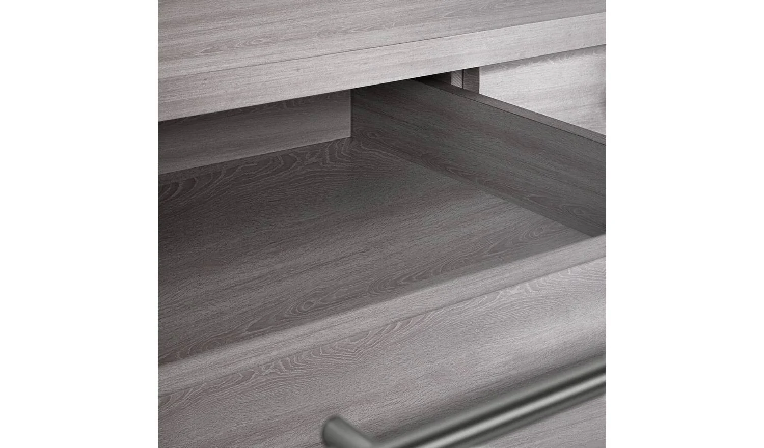 Brisbane 2 Drawer Dressing Table Grey Oak For Makeup Storage Organiser - Image 3