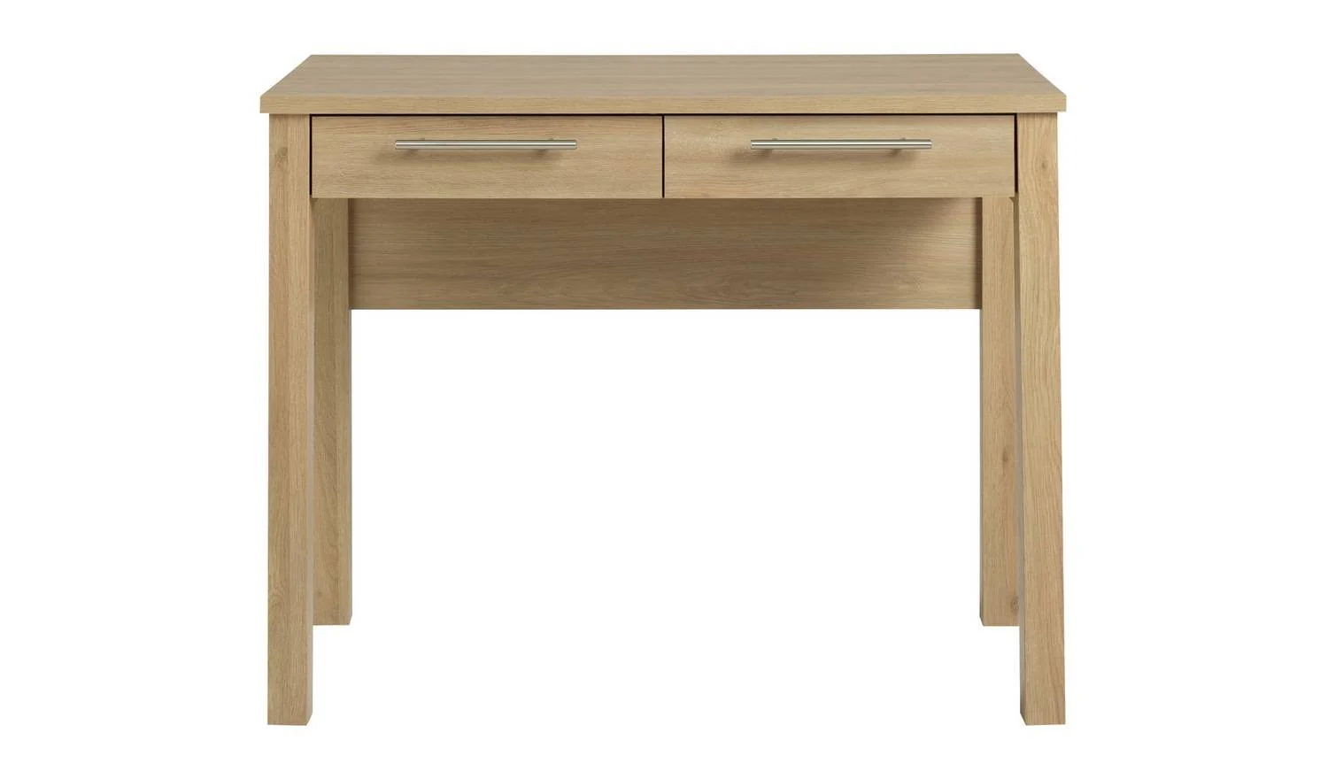 Brisbane 2 Drawer Dressing Table Oak Compact Design Storage Drawers - Image 4