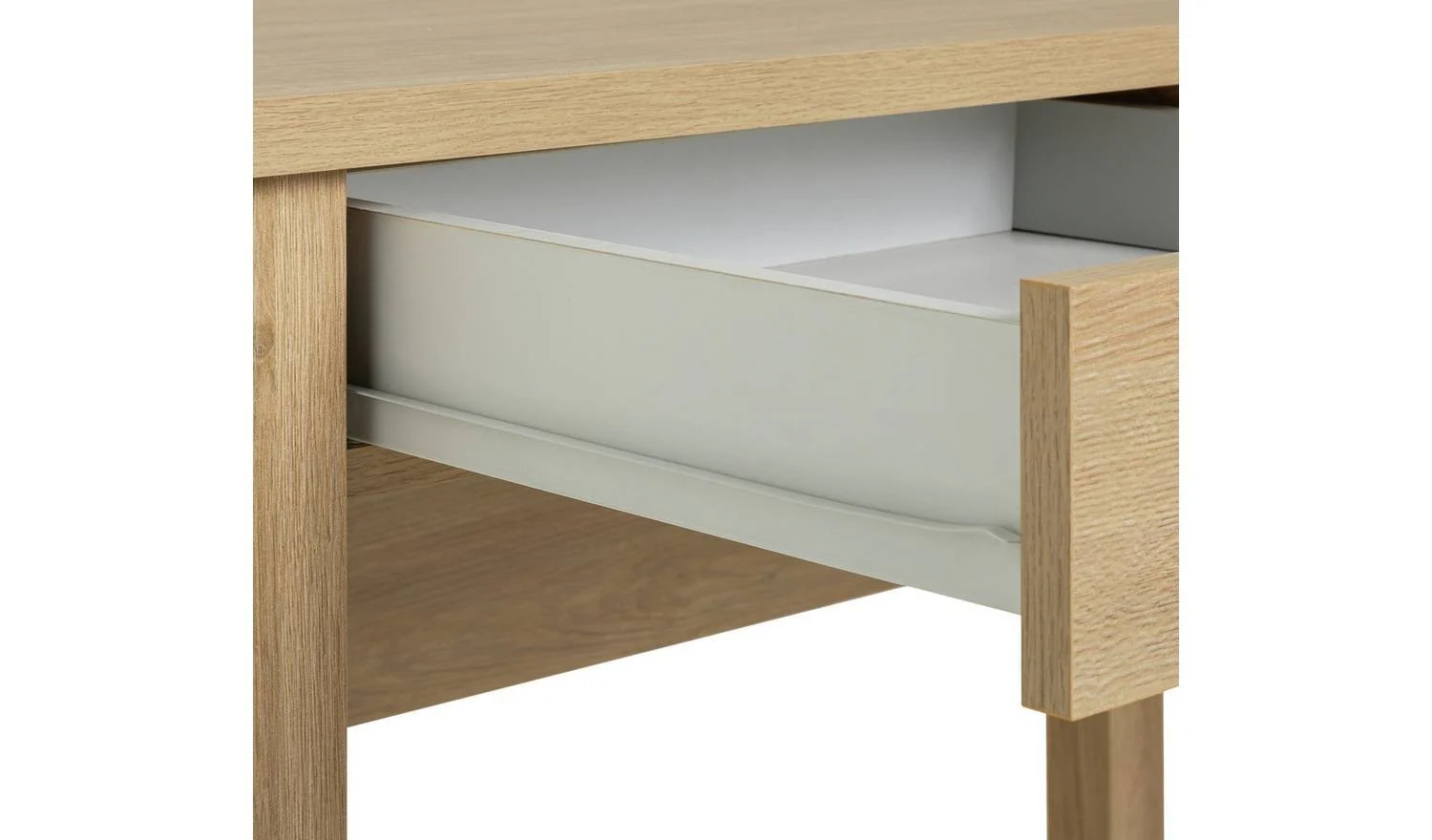 Brisbane 2 Drawer Dressing Table Oak Compact Design Storage Drawers - Image 5