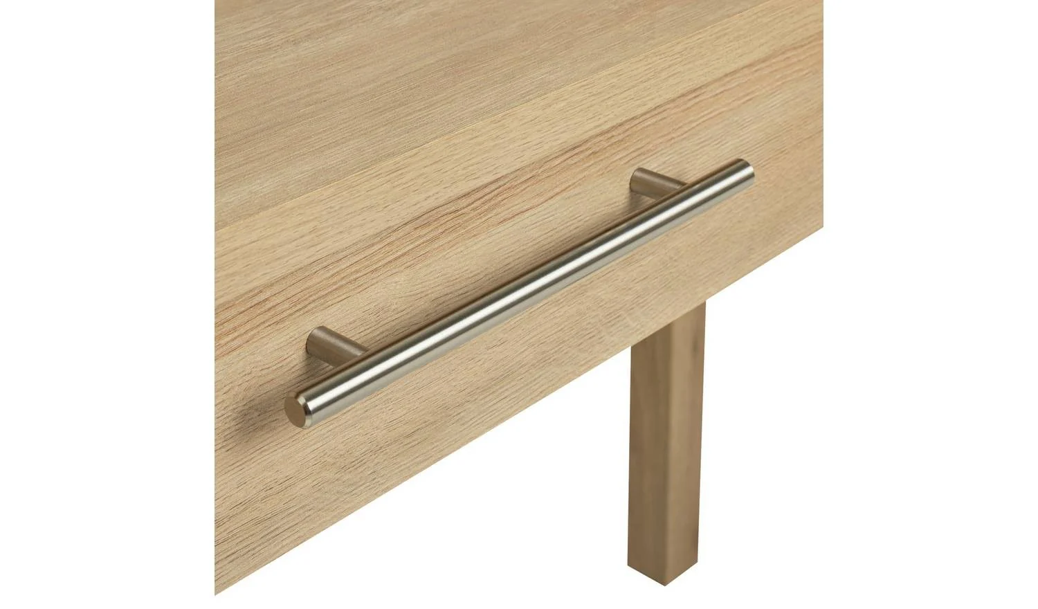 Brisbane 2 Drawer Dressing Table Oak Compact Design Storage Drawers - Image 8