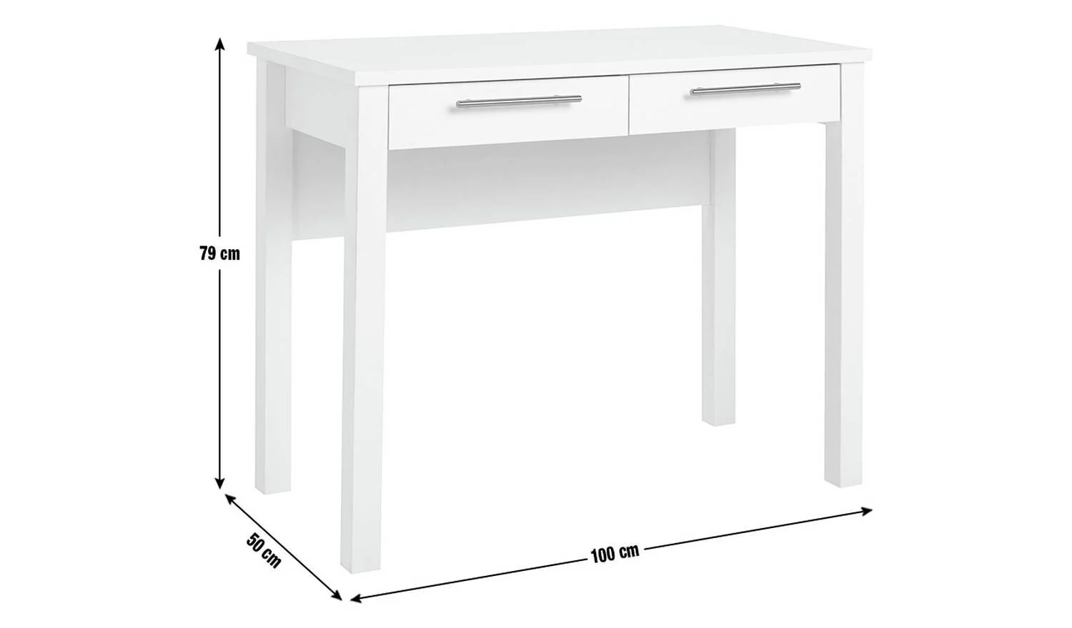 Brisbane 2 Drawer Dressing Table White Compact Design Storage - Image 6