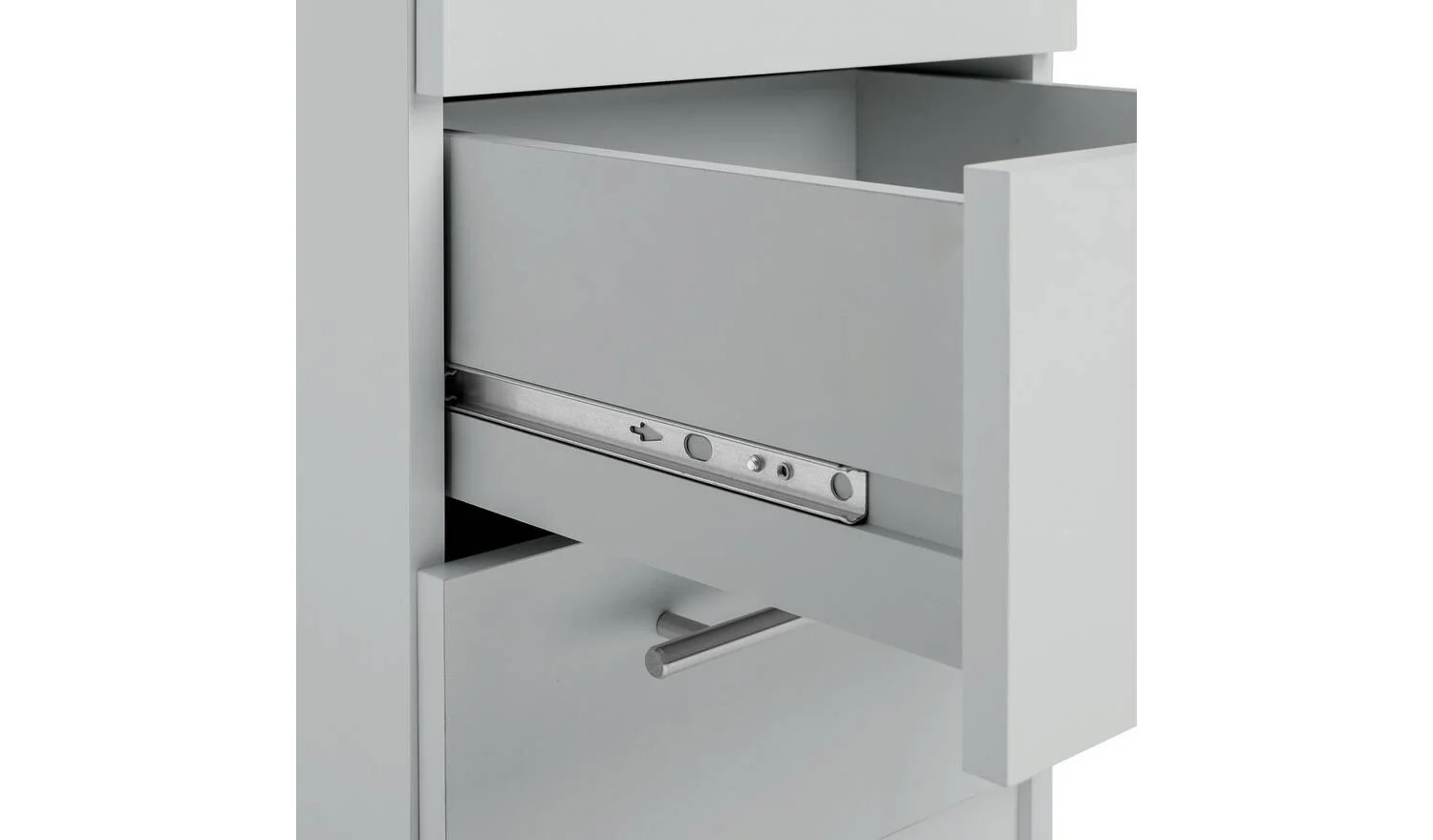 Brisbane 3 Drawer Bedside Grey Modern Bedroom Furniture Storage Organiser - Image 3