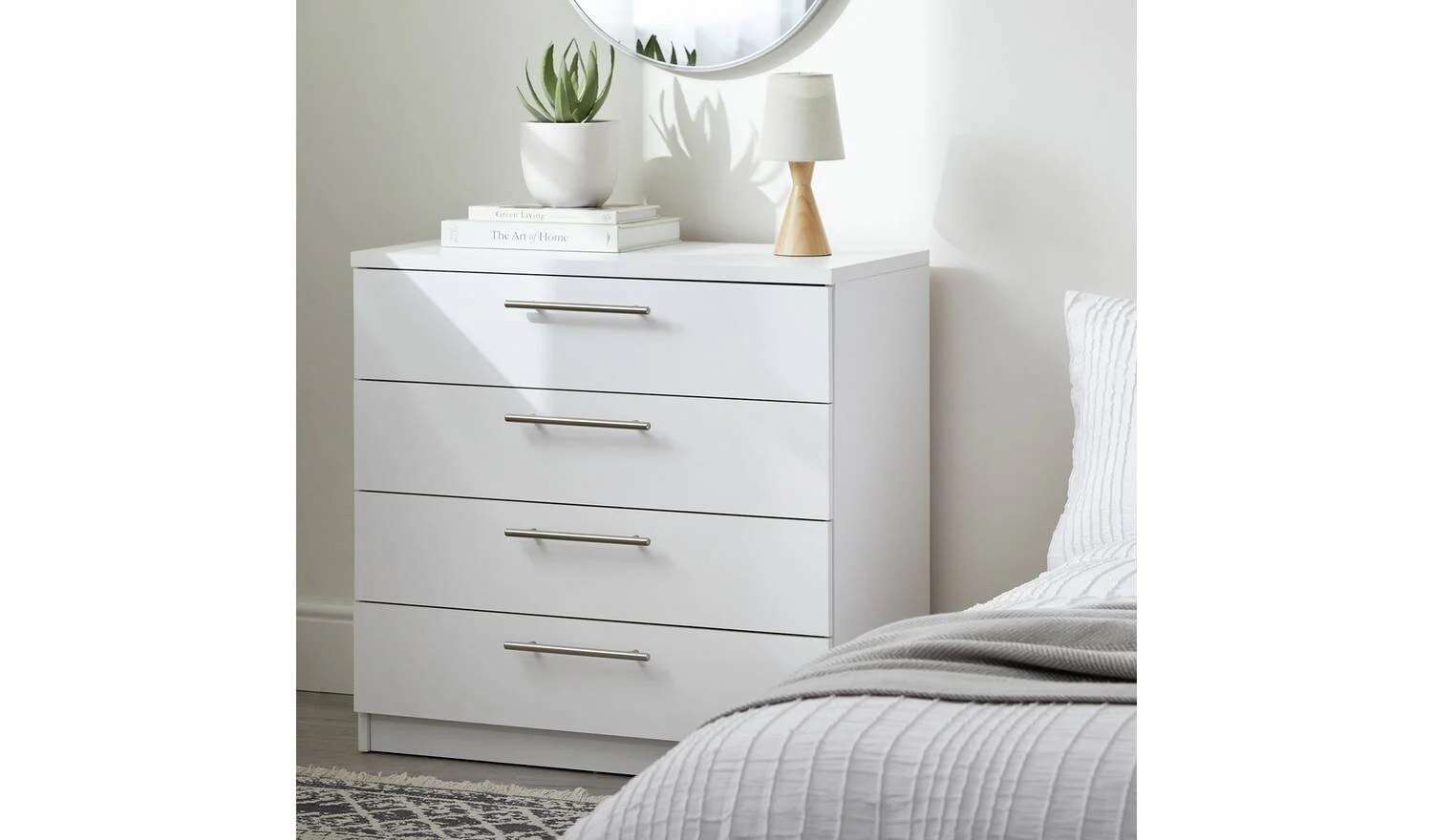 Brisbane 4 Drawer Chest White Storage Organiser Bedroom Furniture - Image 2