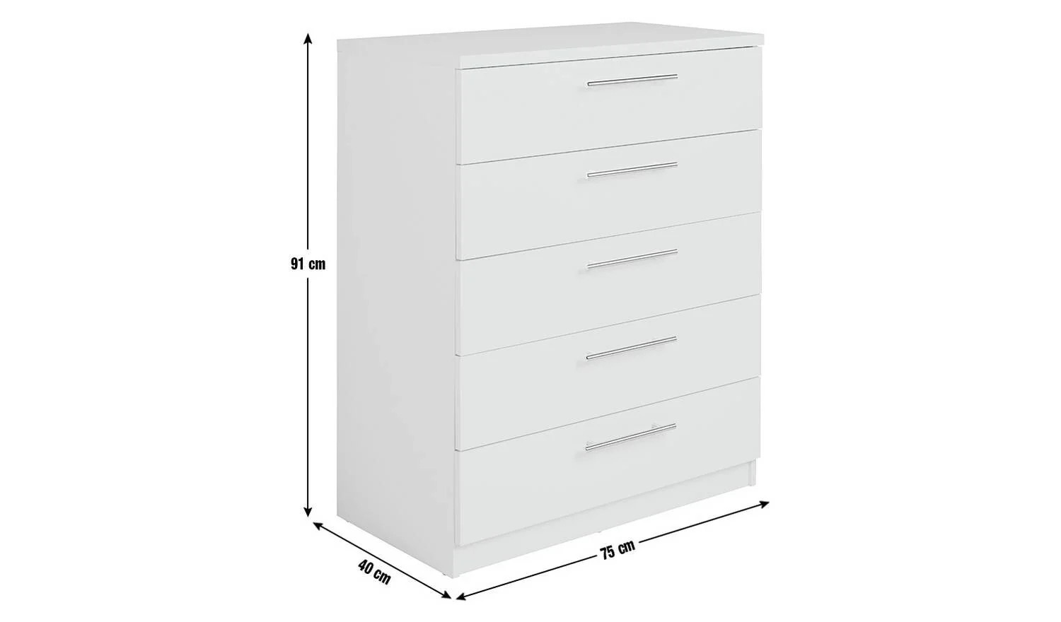 Brisbane 5 drawer Chest Oak Storage Organiser Bedroom Furniture - Image 8