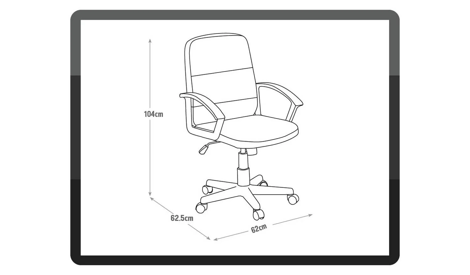 Brixham Faux Leather Office Chair Black Modern Home Office Comfort - Image 9
