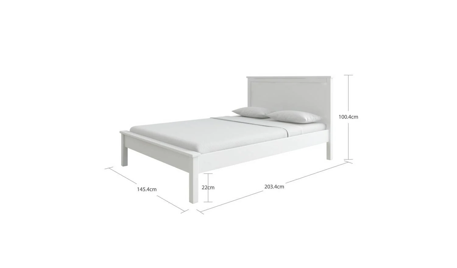 Brooklyn Double Wooden Bed Frame White Easy Assembly Bedroom Furniture - Image 2