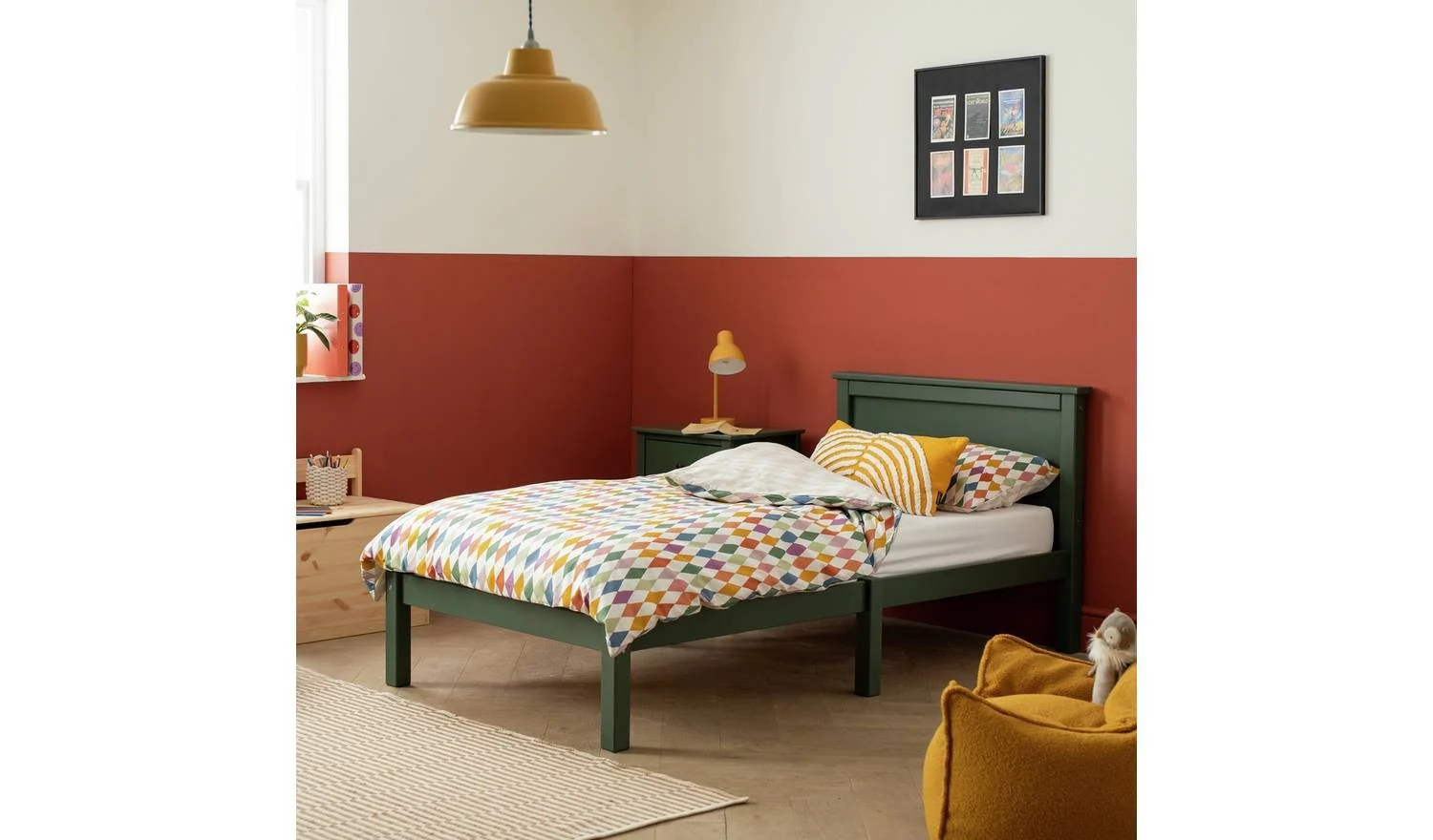 Brooklyn Single Bed Frame Green Traditional Style Bedroom Furniture - Image 3