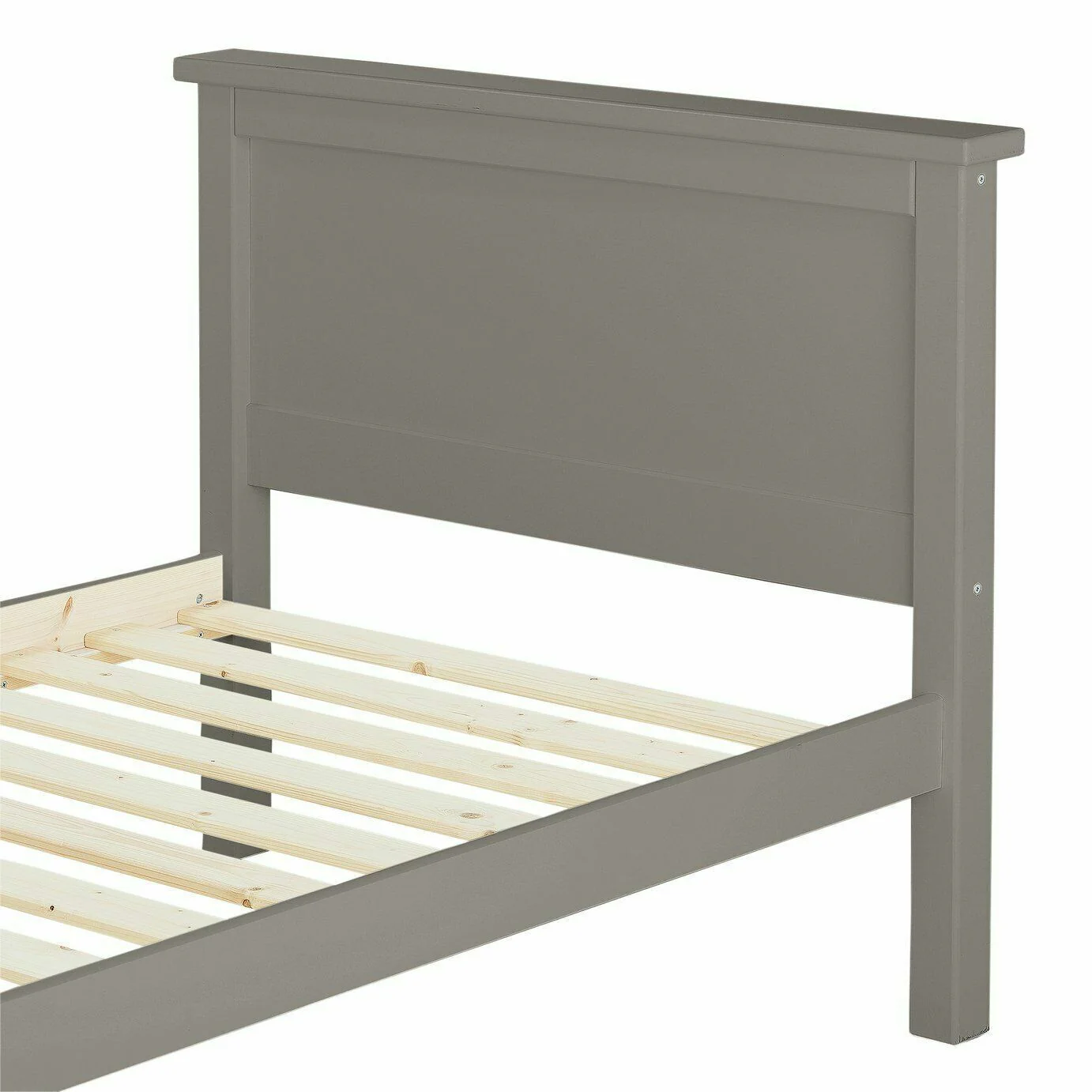 Brooklyn Single Bed Frame Grey Sturdy and Modern Bedroom Furniture for Kids - Image 4