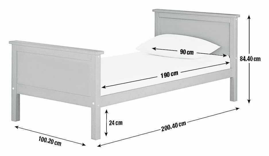 Brooklyn Single Bed Frame Grey Sturdy and Modern Bedroom Furniture for Kids - Image 8