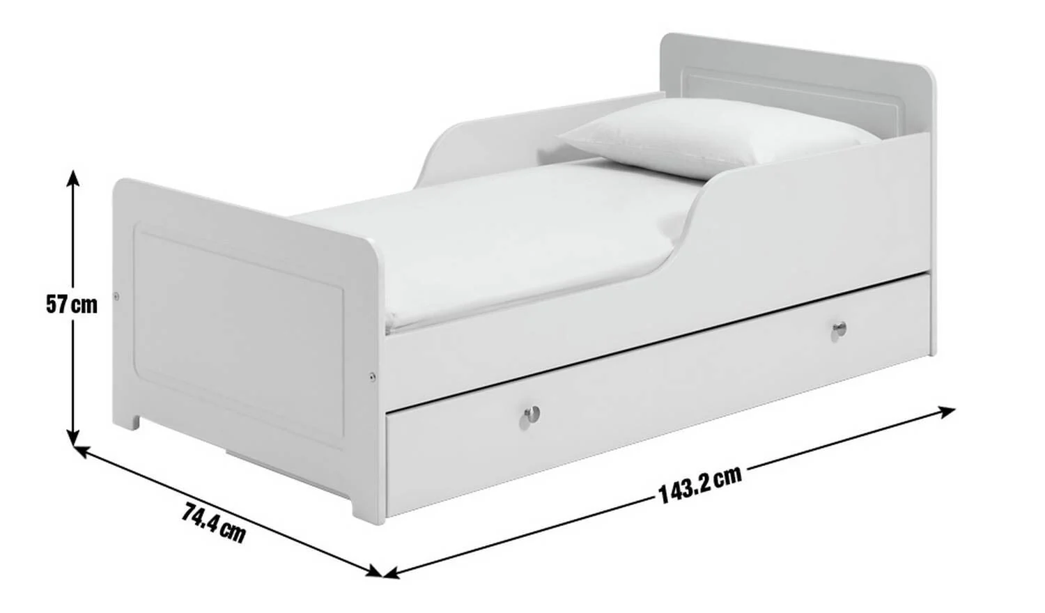 Brooklyn Toddler Bed With Drawer - White - Image 10