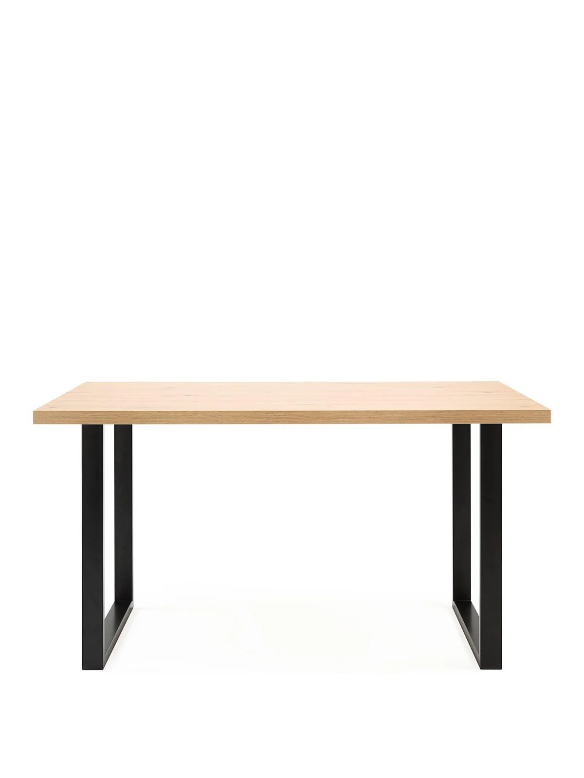 Burton 140 cm Dining Table - Oak Black Metal Legs Industrial Modern - Image 2