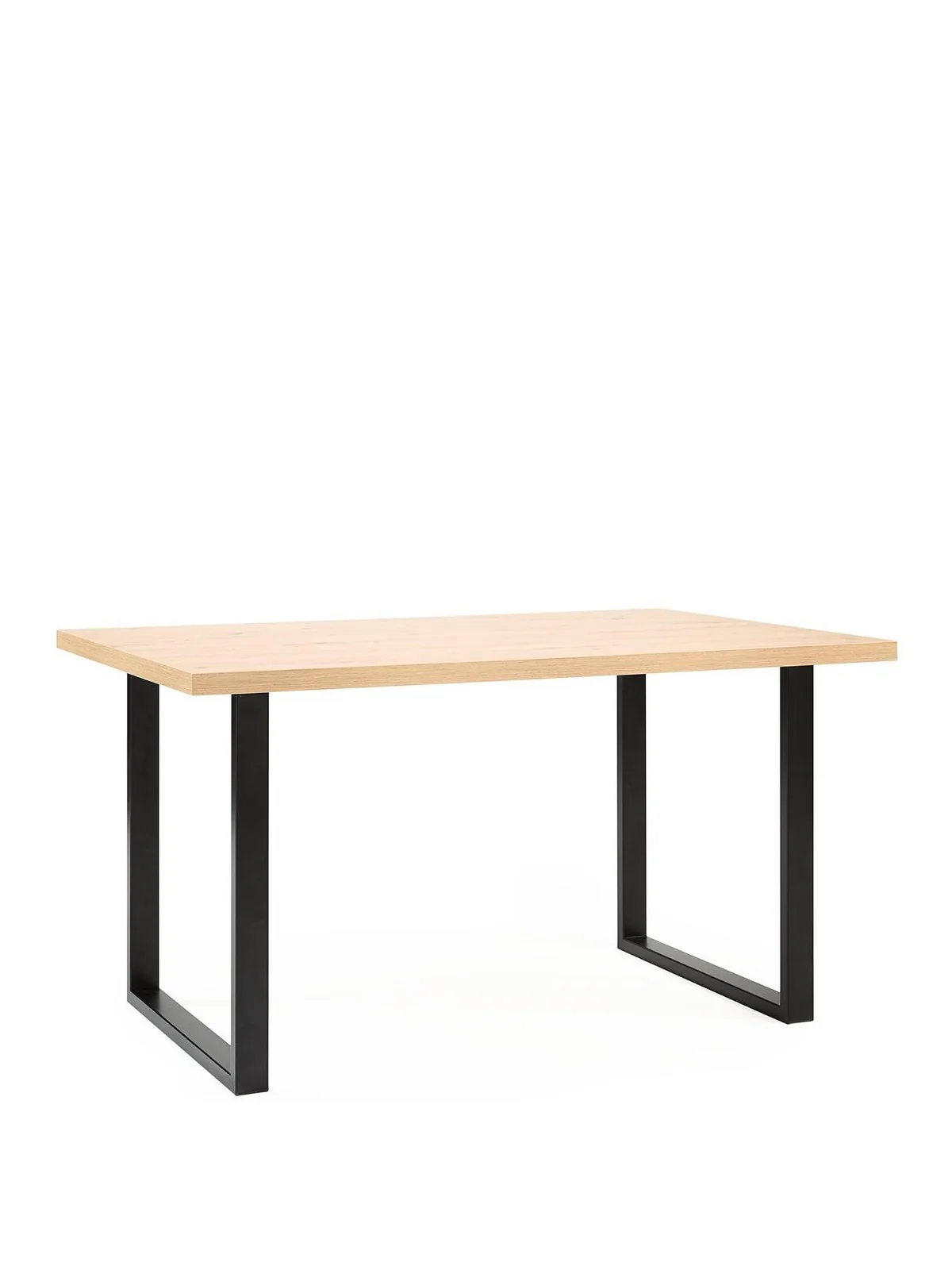Burton 140 cm Dining Table - Oak Black Metal Legs Industrial Modern - Image 3