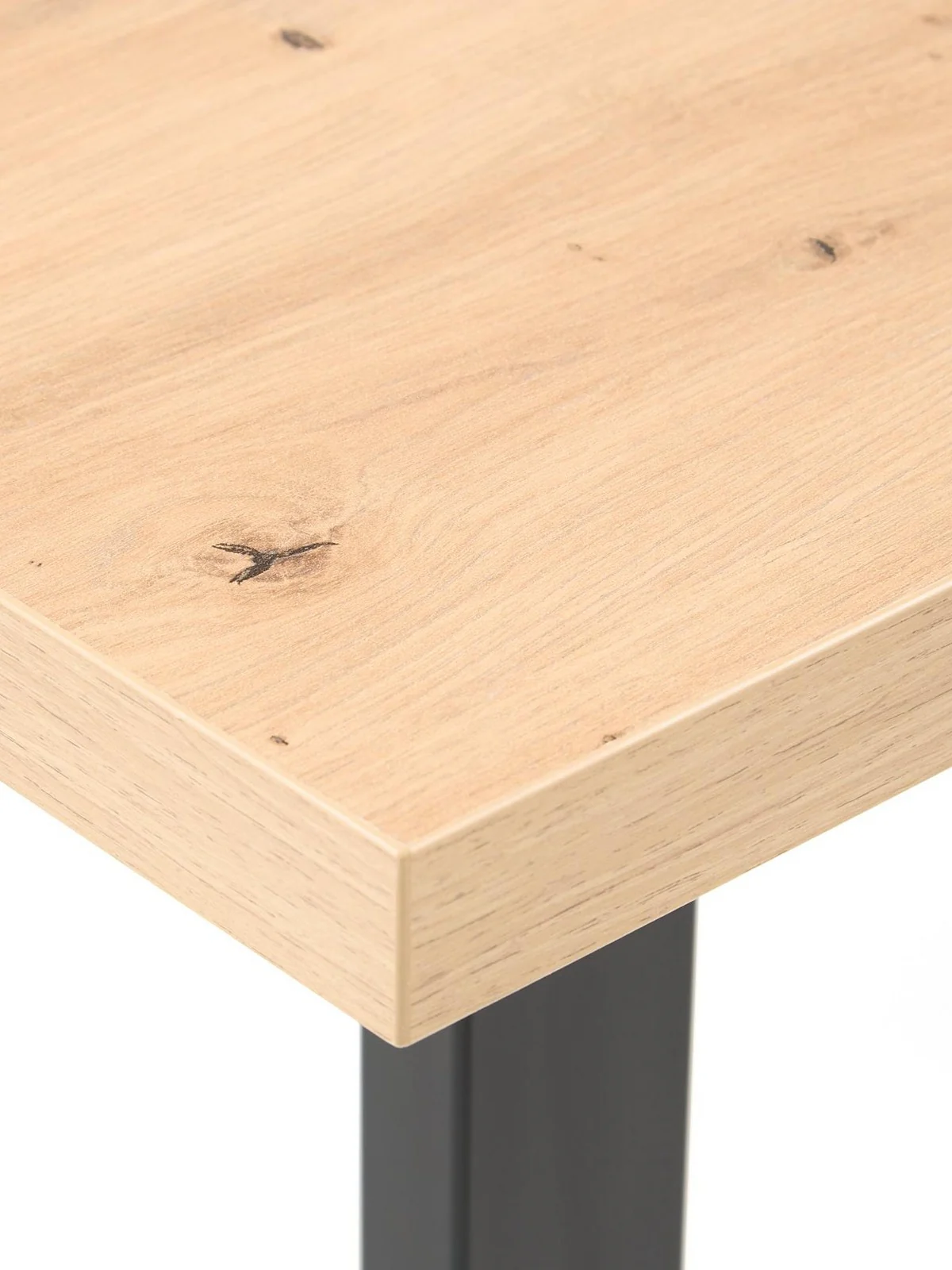 Burton 140 cm Dining Table - Oak Black Metal Legs Industrial Modern - Image 5