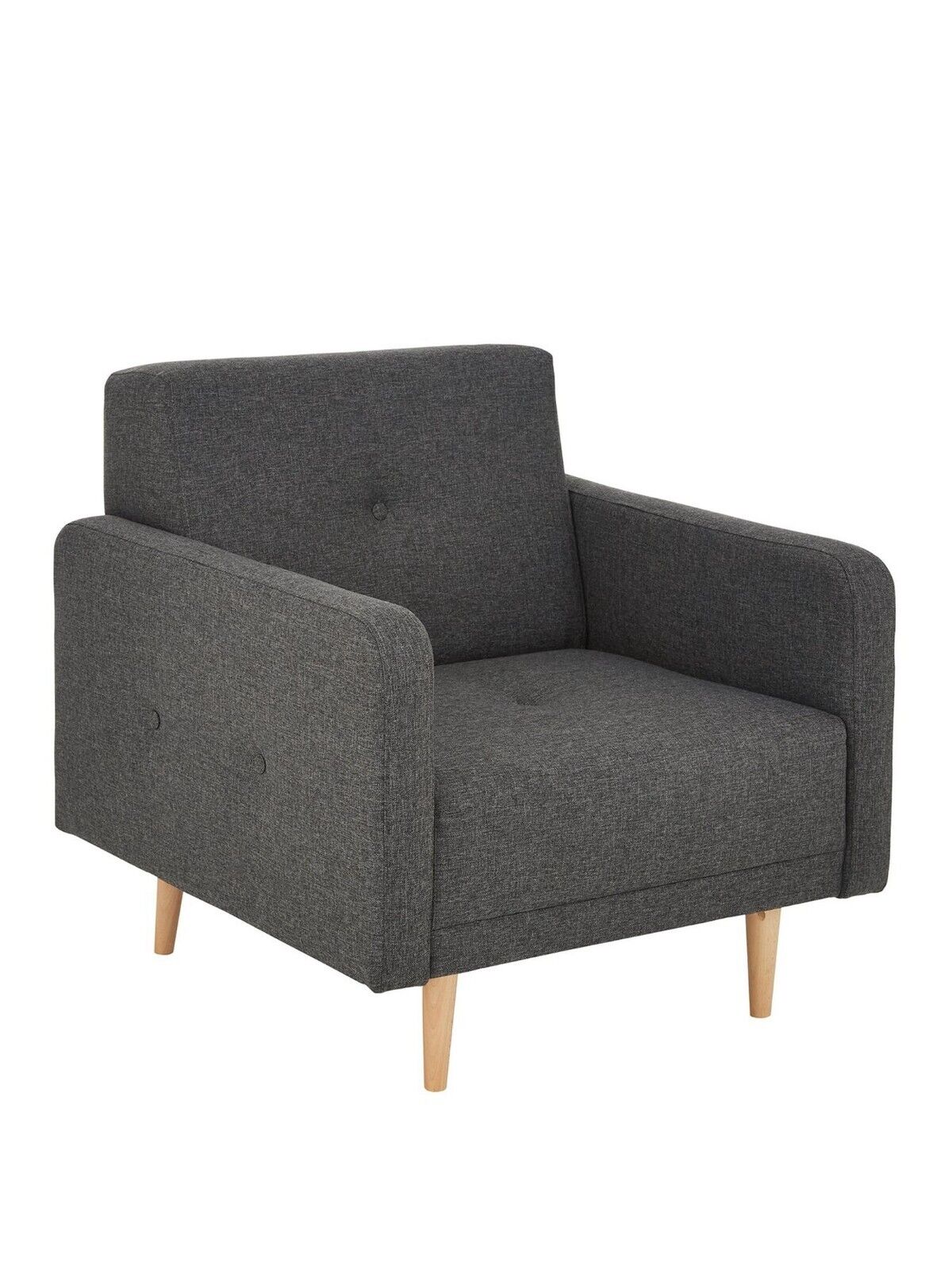 Cadiz Fabric Armchair Grey Stylish and Comfortable Living Room Seating - Image 3