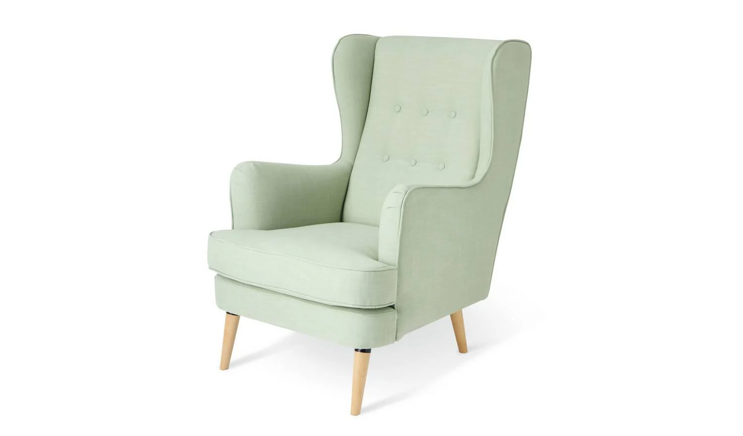 Callie Fabric Wingback Chair Green Comfortable Lounge Design With Legs - Image 2