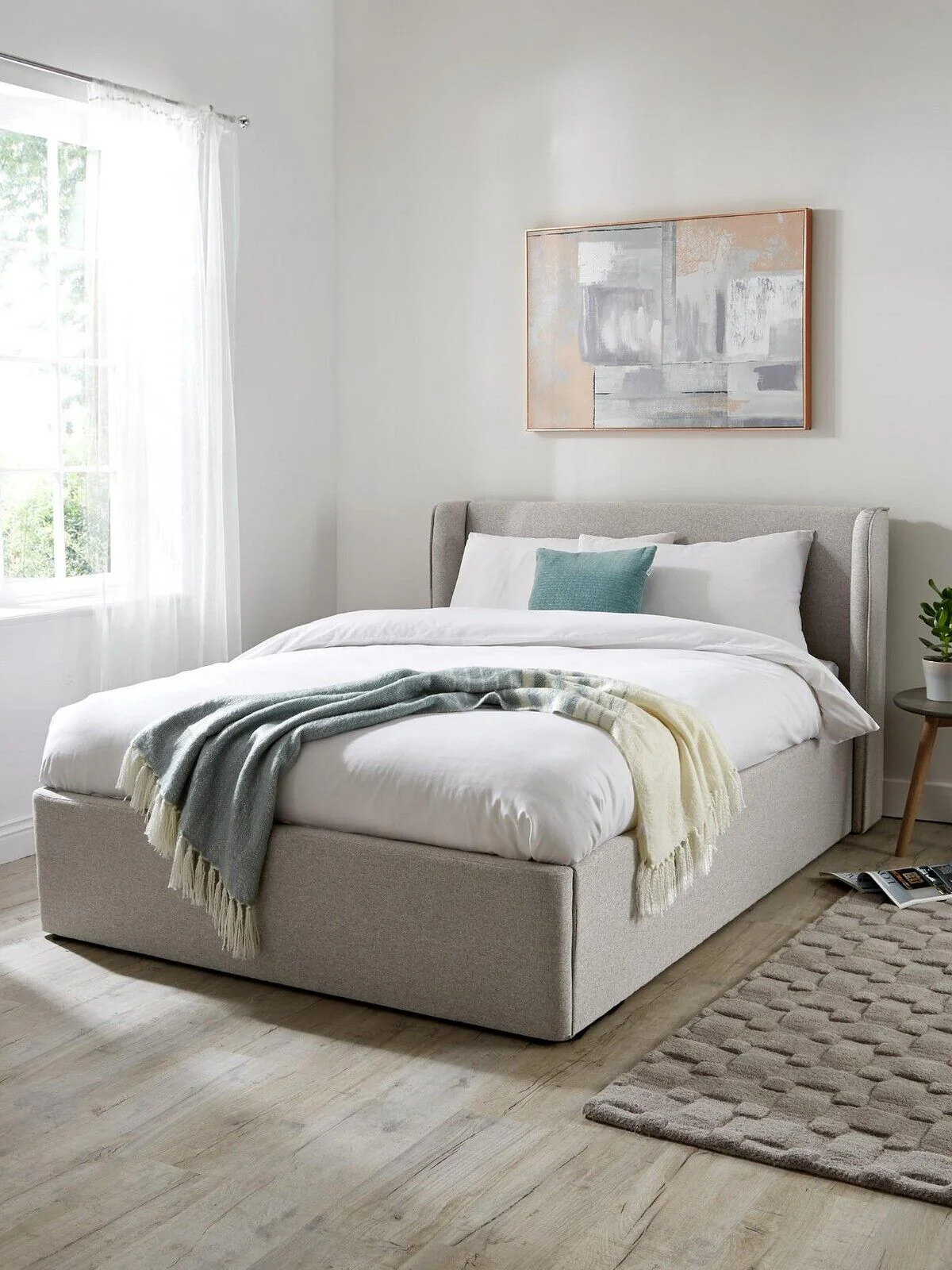 Camden Fabric Ottoman King Bed Frame Lift up Stylish & Spacious Storage Bedroom - Image 2