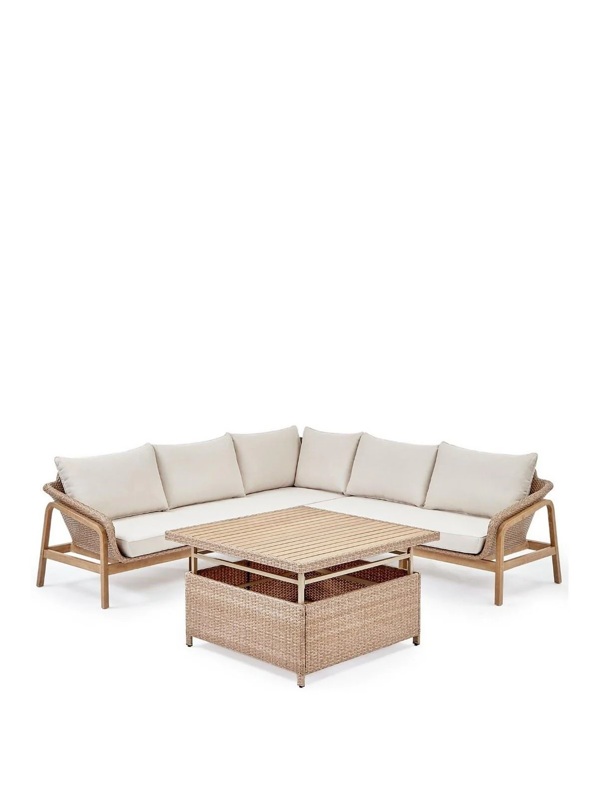 Cameo Corner Dining Set with Lift Up Table ACACIA WOOD & Durable Steel - Image 3