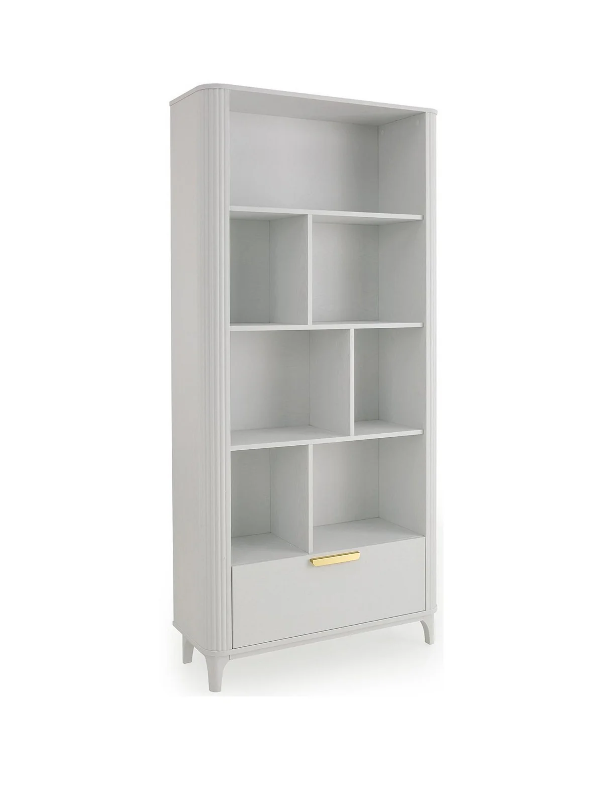 Carina 1 Drawer Bookcase White Storage Cabinet Bookshelf Study Office Furniture - Image 3