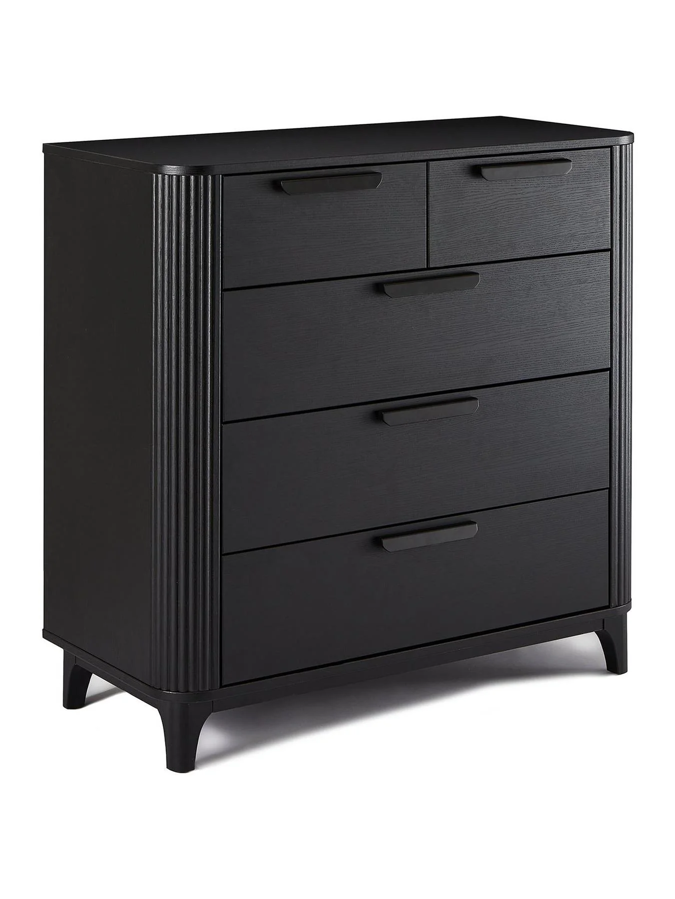 Carina 2 + 3 Drawer Chest Black Storage Organiser Bedroom Furniture - Image 3