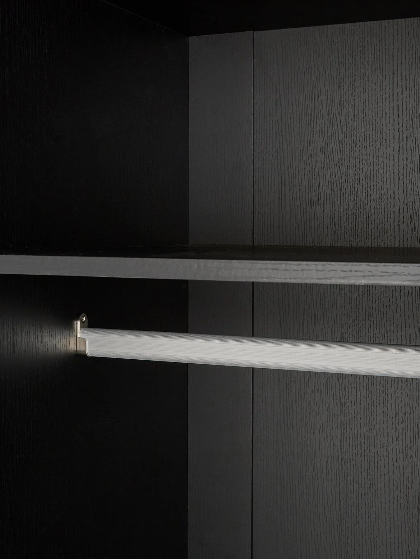 Carina 2 Door Plinth Wardrobe Black With Shelves And Rail Easy Assembly - Image 7
