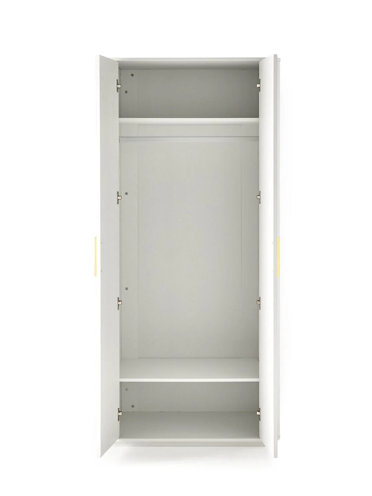 Carina 2 Door Plinth Wardrobe White | Ribbed Design | Gold Handles | Modern - Image 4