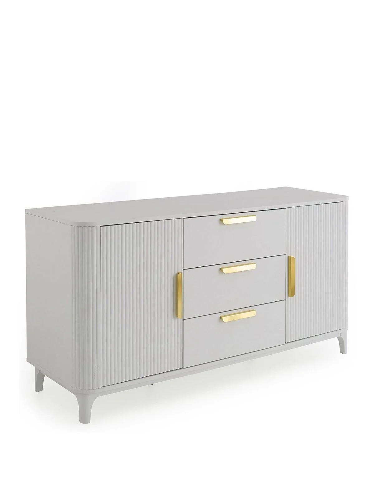 Carina Large Sideboard White | 2 Doors & 3 Drawers | Storage Cupboard | Modern - Image 2