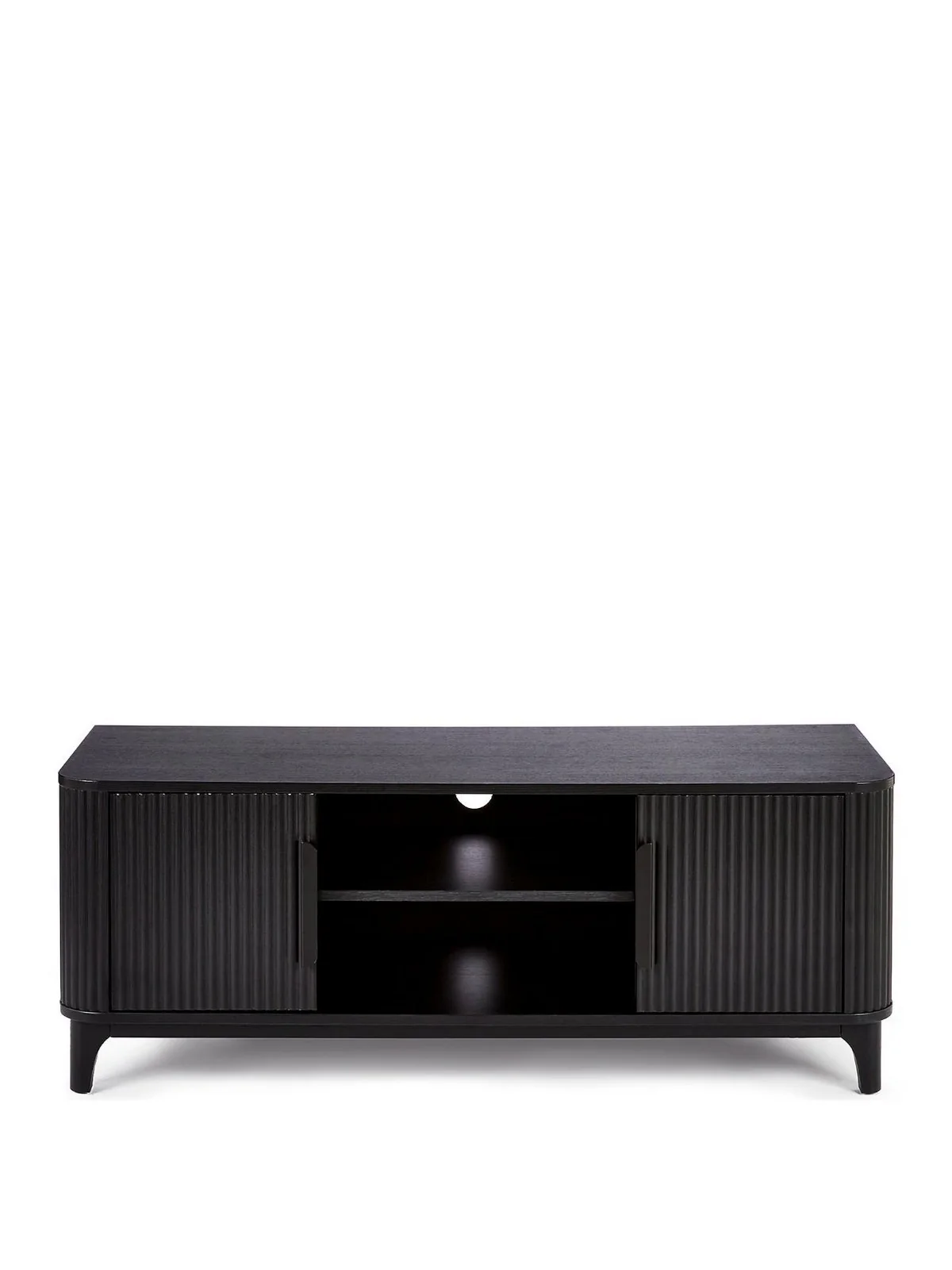 Carina TV Unit Black | Fits up to 50 inch TV | Ribbed Design | Media Stand - Image 2