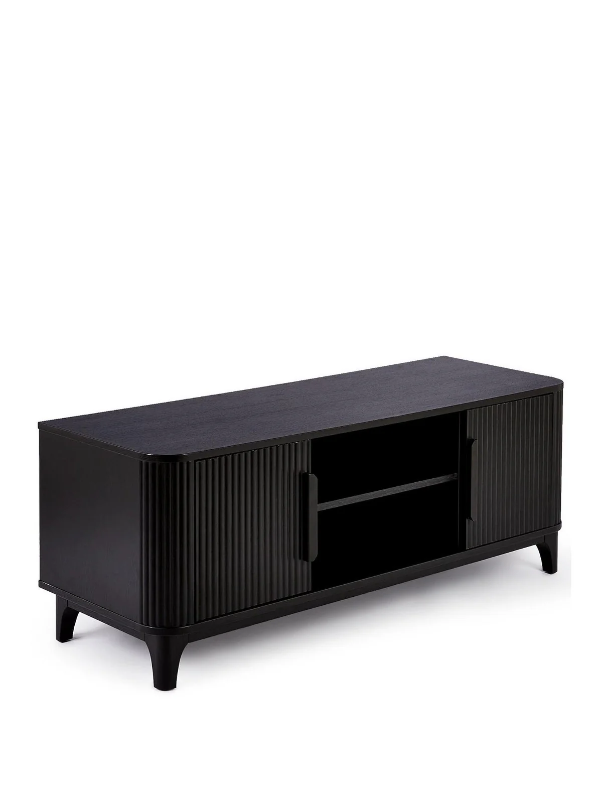 Carina TV Unit Black | Fits up to 50 inch TV | Ribbed Design | Media Stand - Image 3