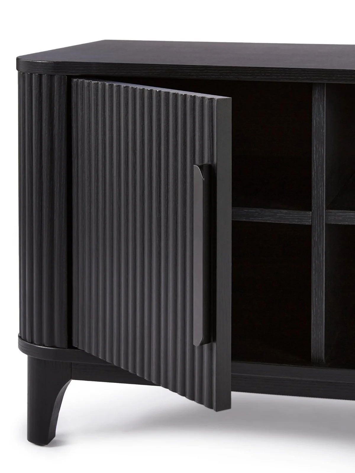 Carina TV Unit Black | Fits up to 50 inch TV | Ribbed Design | Media Stand - Image 4