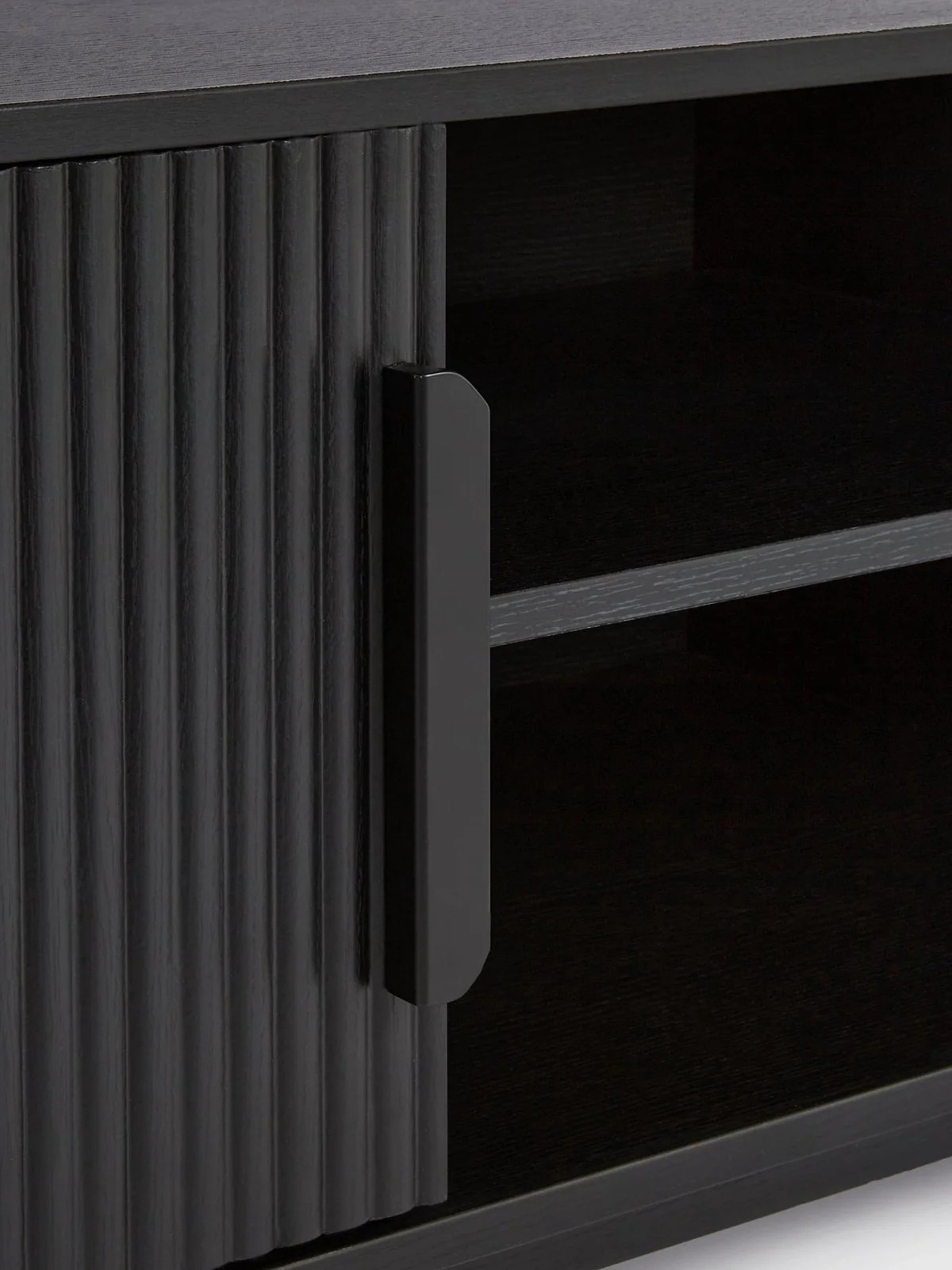Carina TV Unit Black | Fits up to 50 inch TV | Ribbed Design | Media Stand - Image 6