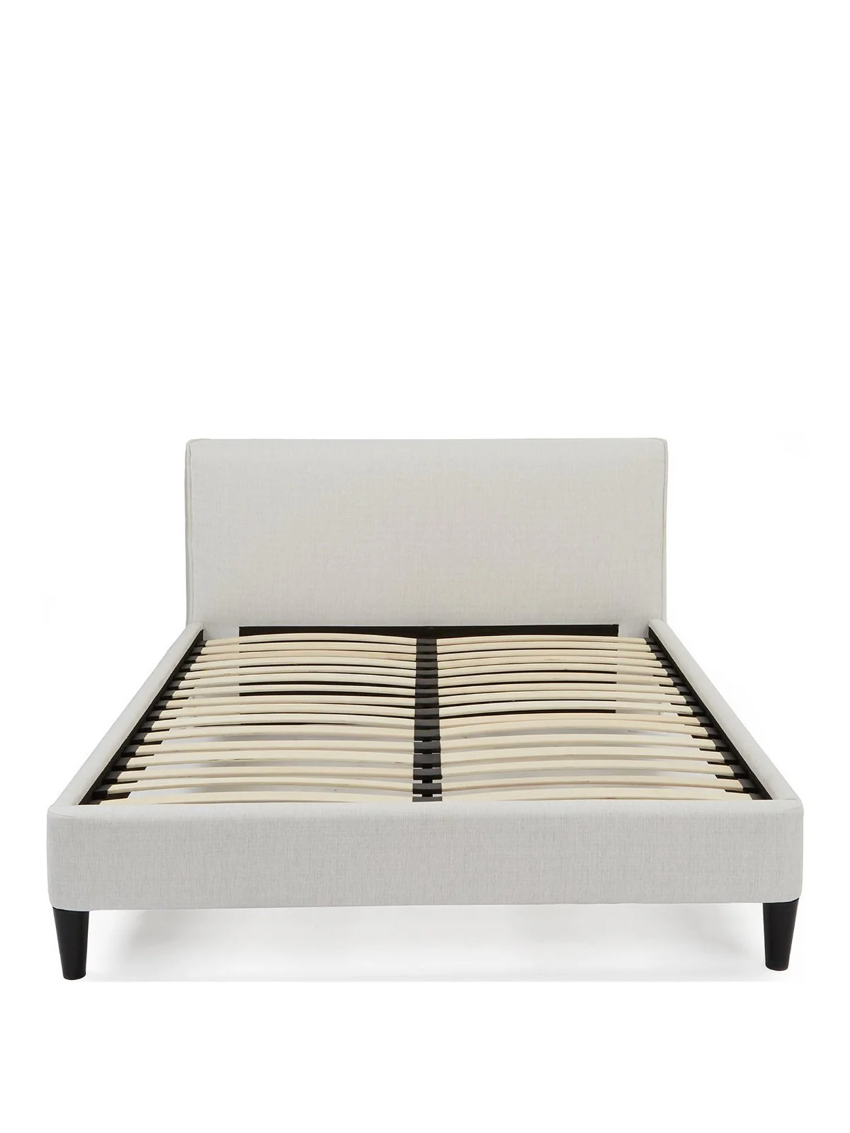 Carla Fabric Double Bed Frame - Natural | Padded Headboard | Sprung Slats - Image 2