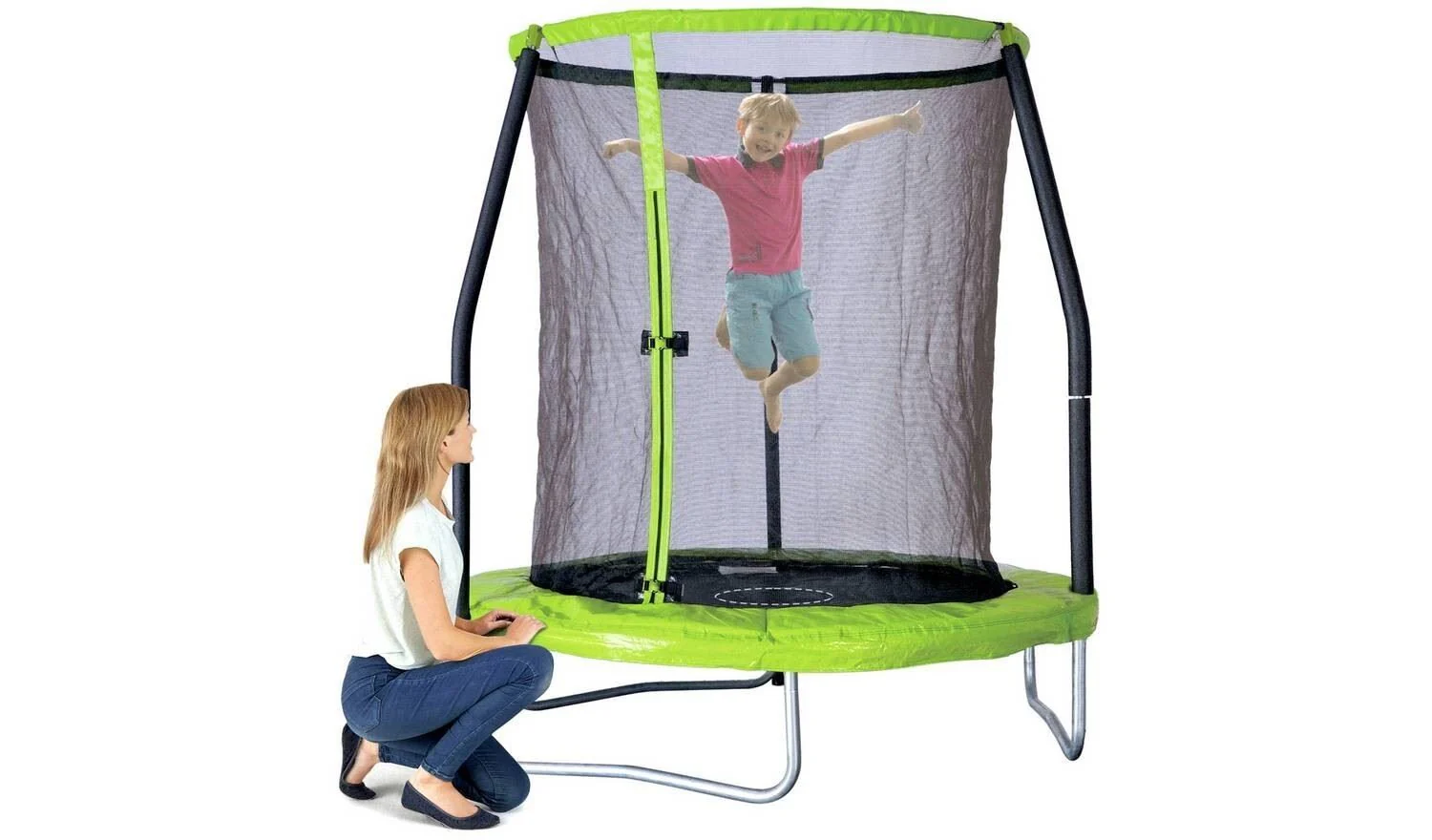 Chad Valley 6ft Outdoor Kids Trampoline with Enclosure Garden Play Fun - Image 2