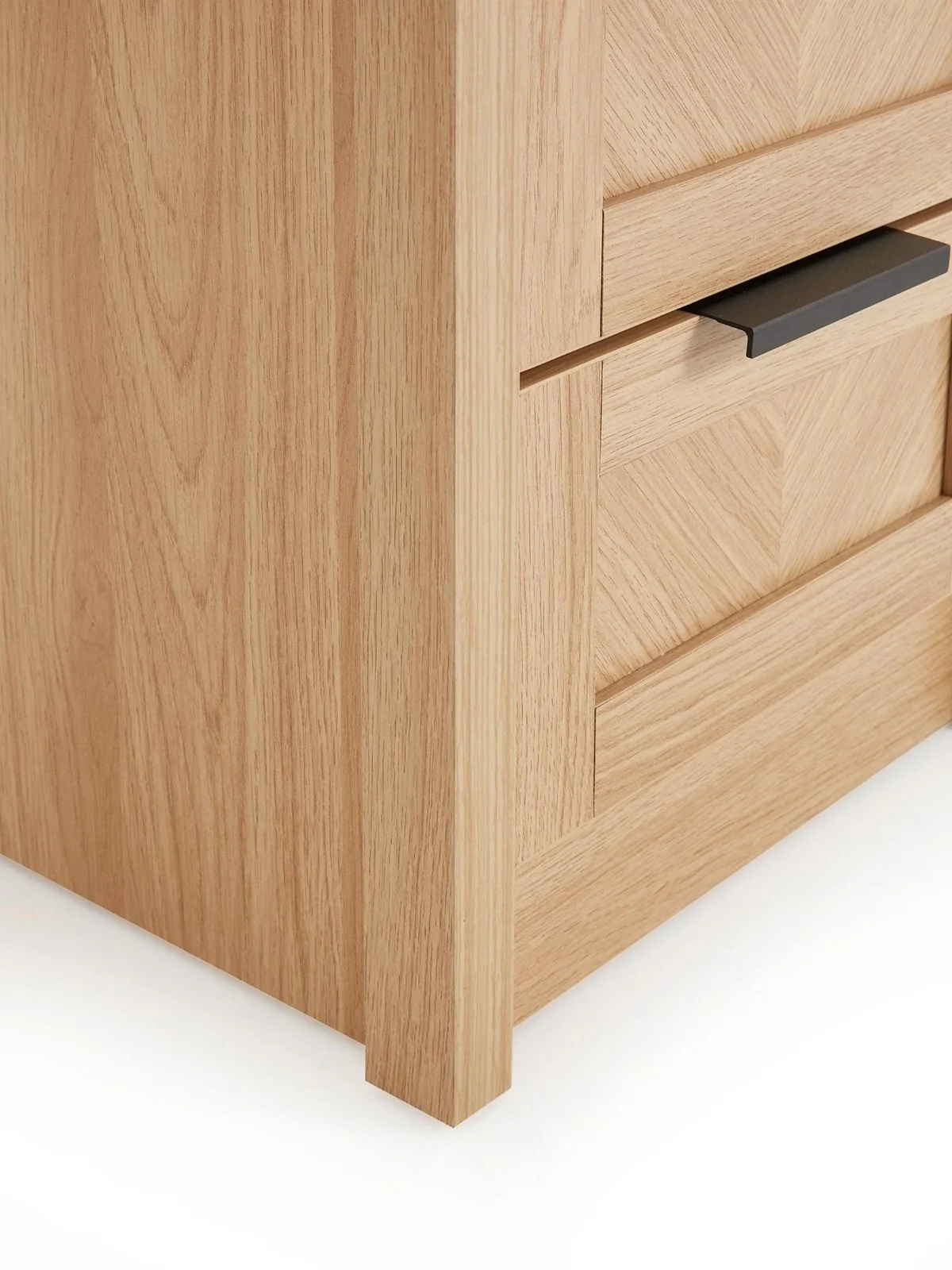 Chevry 3 + 3 Drawer Chest Oak Fishbone Effect Modern Bedroom Furniture - Image 7