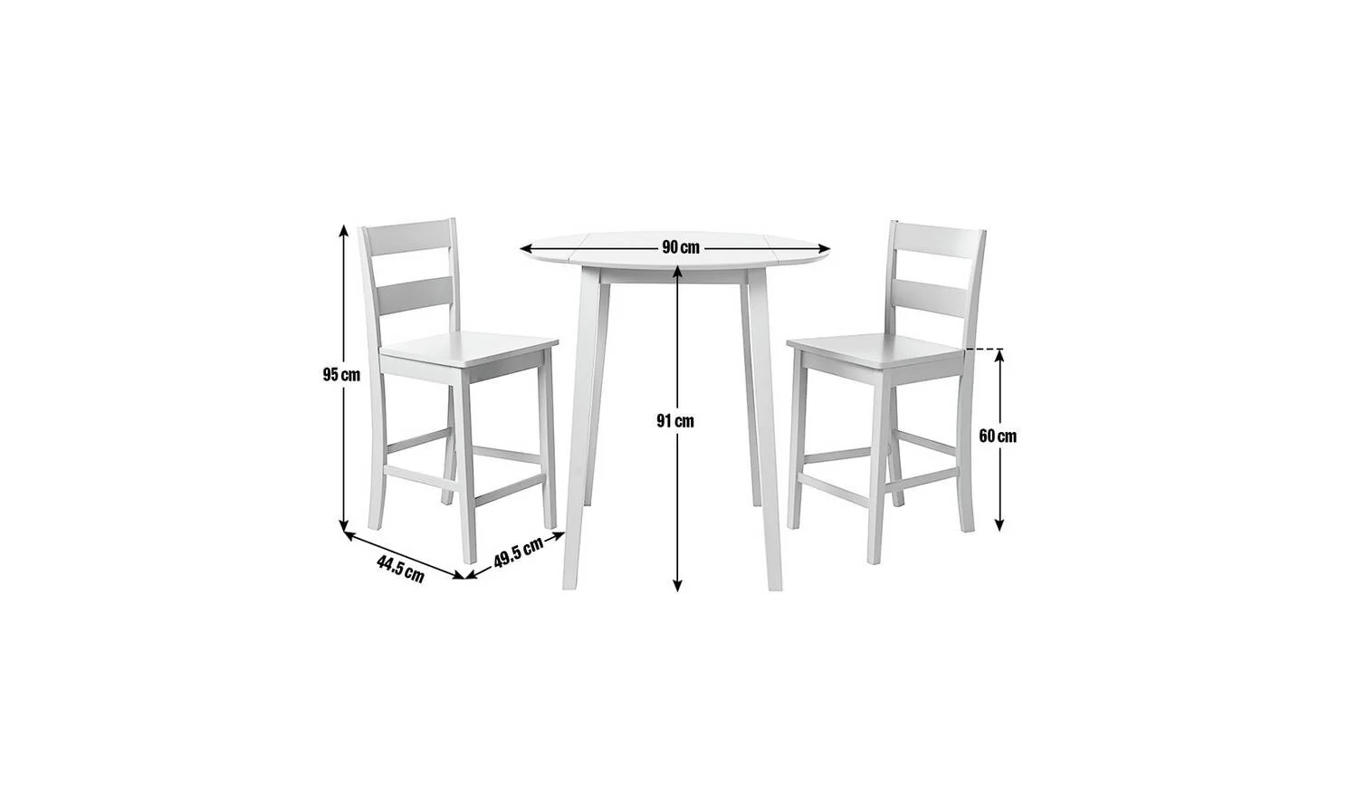Chicago Extending Grey Bar Table & 2 Grey Stools - Image 8