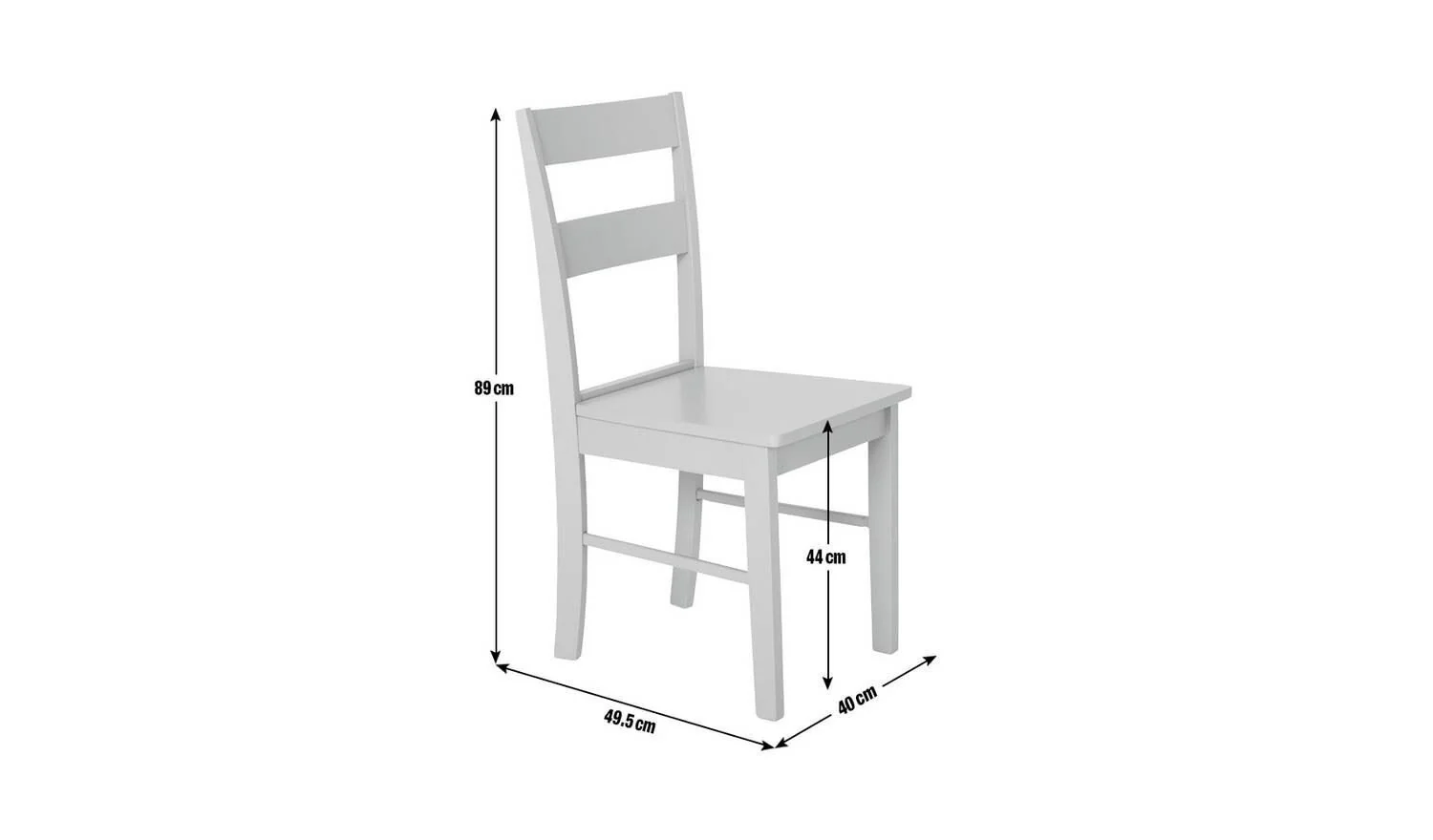 Chicago Pair of Solid Wood Dining Chair- Grey & Oak - Image 2