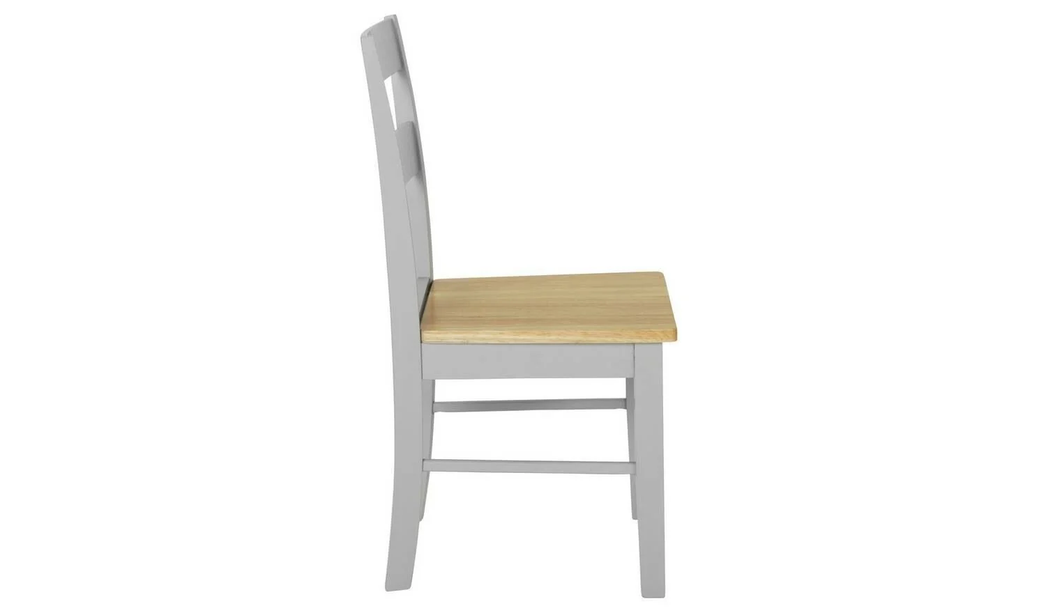 Chicago Pair of Solid Wood Dining Chair- Grey & Oak - Image 3