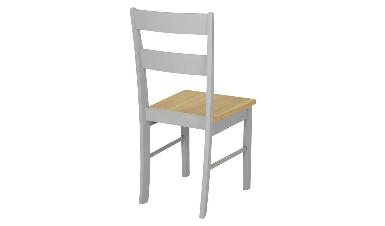 Chicago Pair of Solid Wood Dining Chair- Grey & Oak - Image 4
