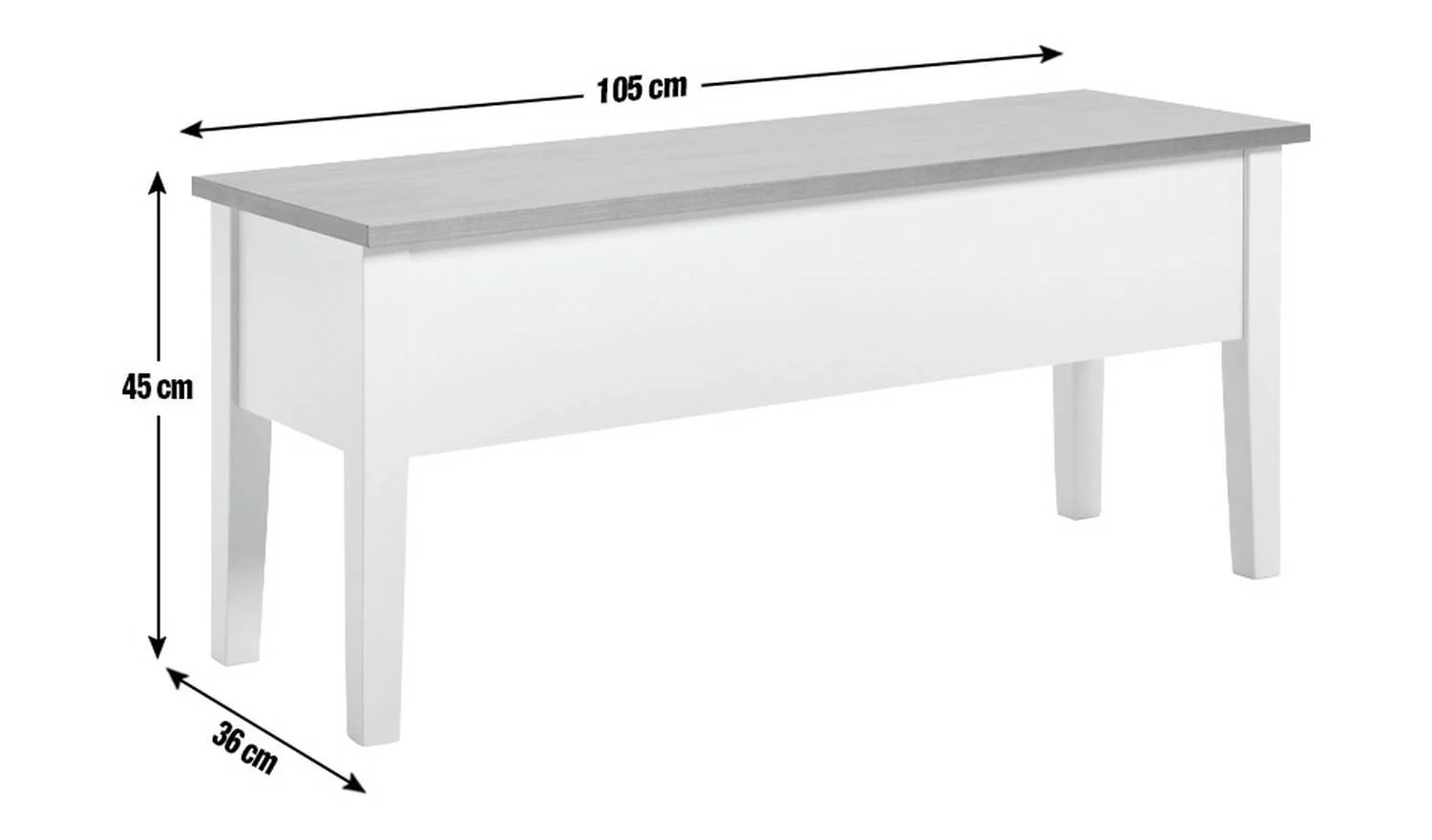 Chicago Solid Wood Storage Bench Off White Hallway Entryway Furniture - Image 7