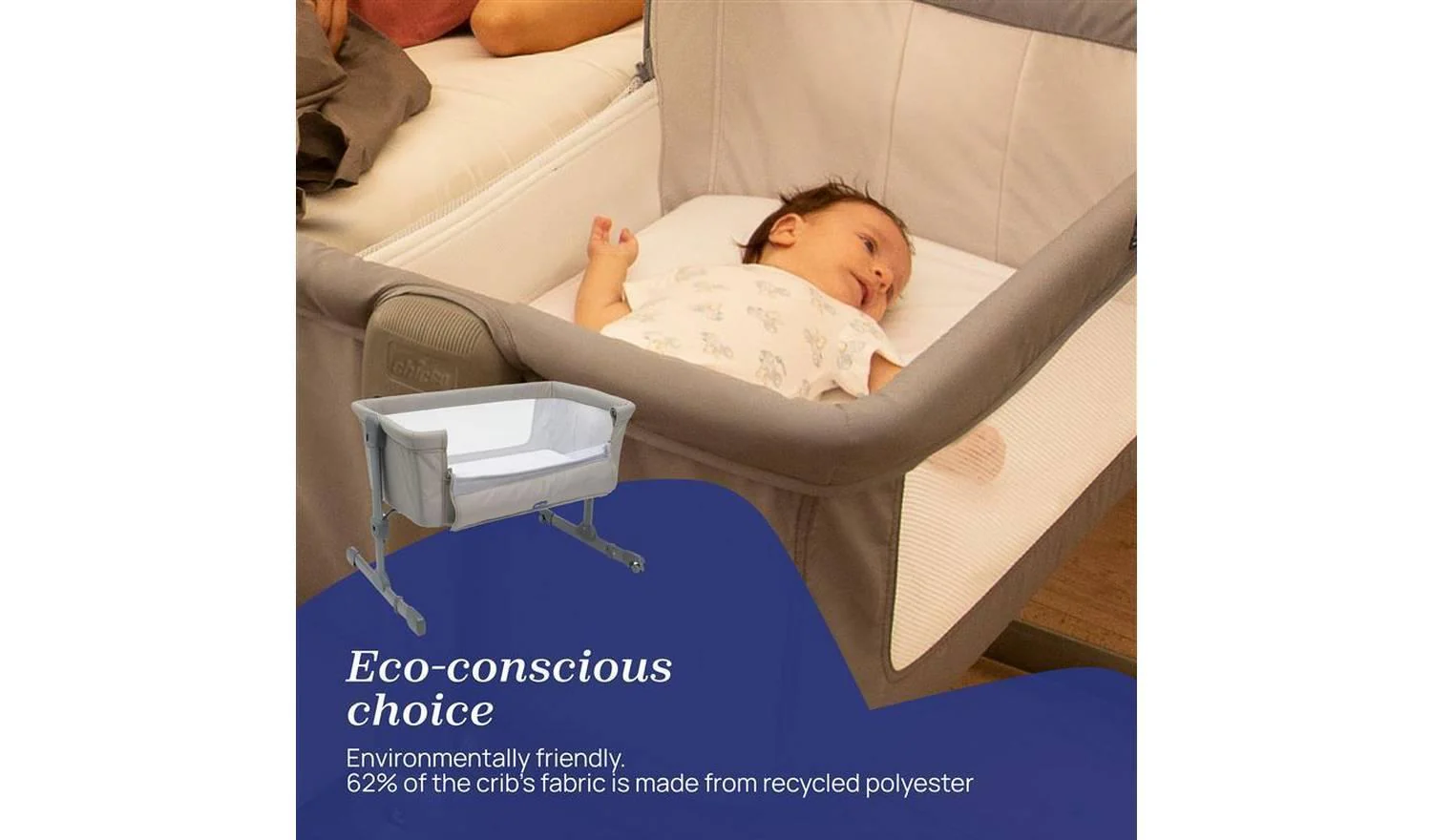 Chicco Next2Me Essential Bedside Crib Dune Traditional Style - Image 5