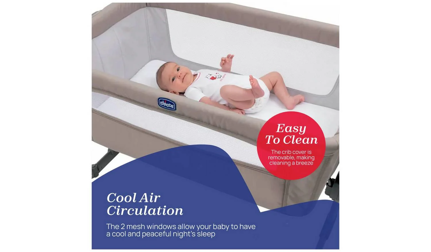 Chicco Next2Me Essential Bedside Crib Dune Traditional Style - Image 6