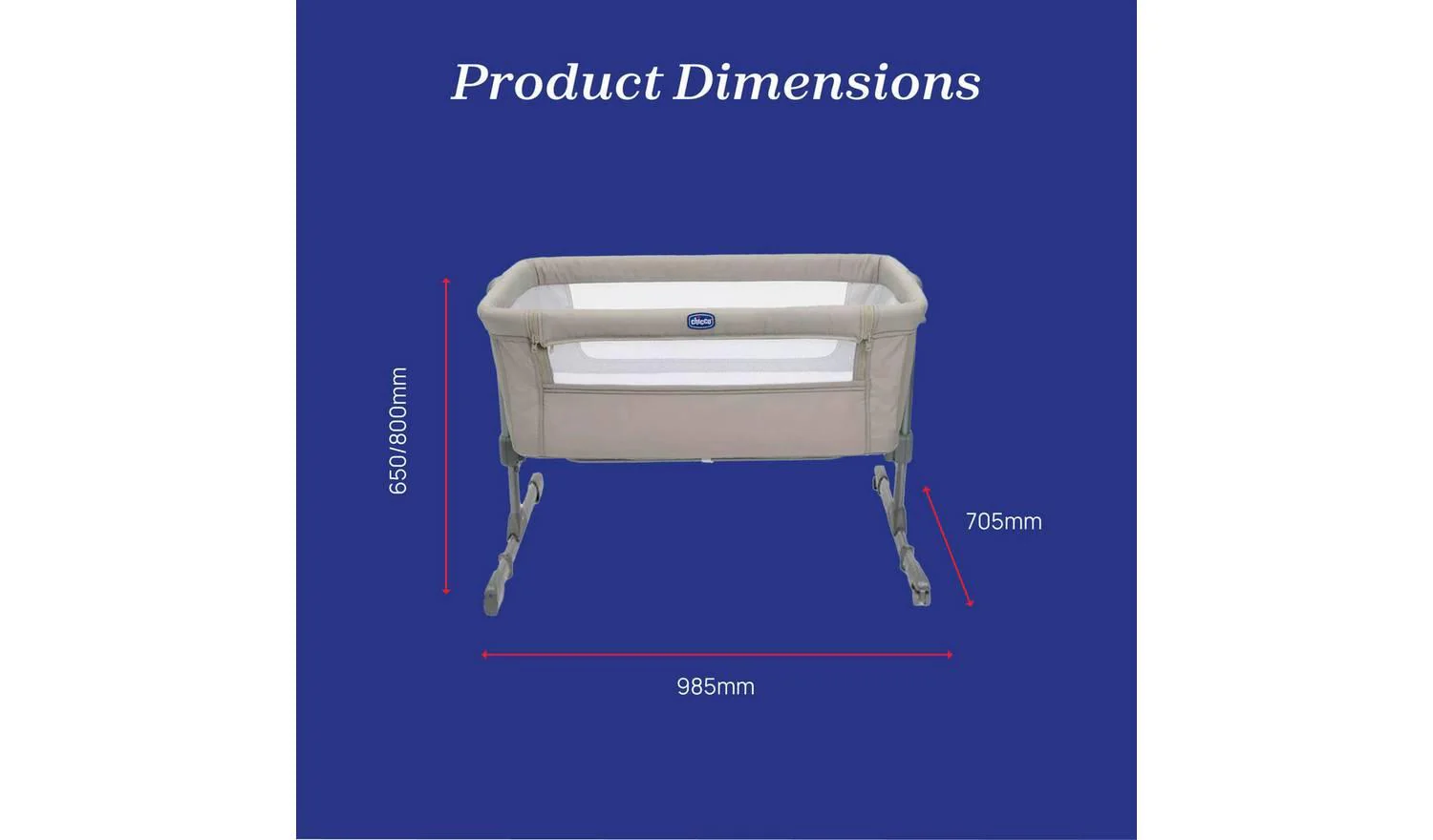 Chicco Next2Me Essential Bedside Crib Dune Traditional Style - Image 9