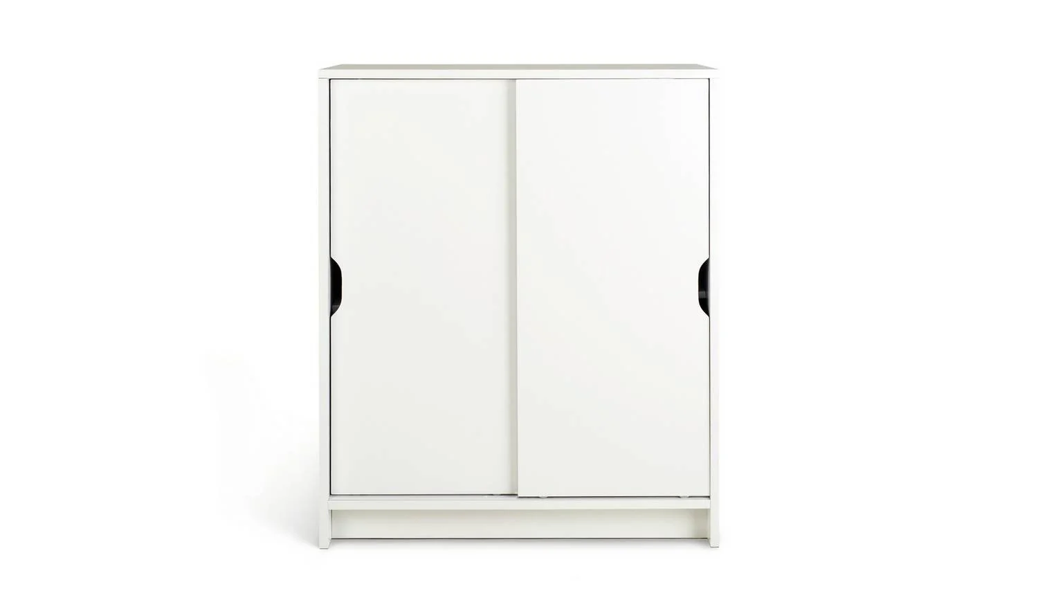 Chloe 2 Door Shoe Storage Cabinet White Hallway Entryway Furniture - Image 3