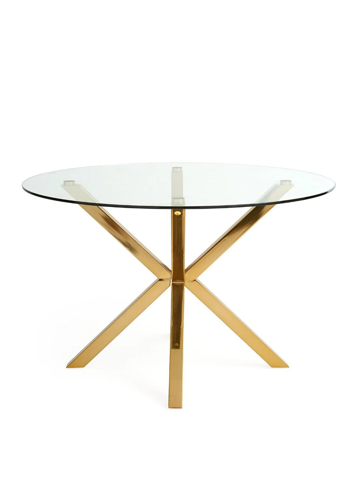 Chopstick 120 cm Round Dining Table Brass Kitchen Breakfast Bistro UK - Image 3