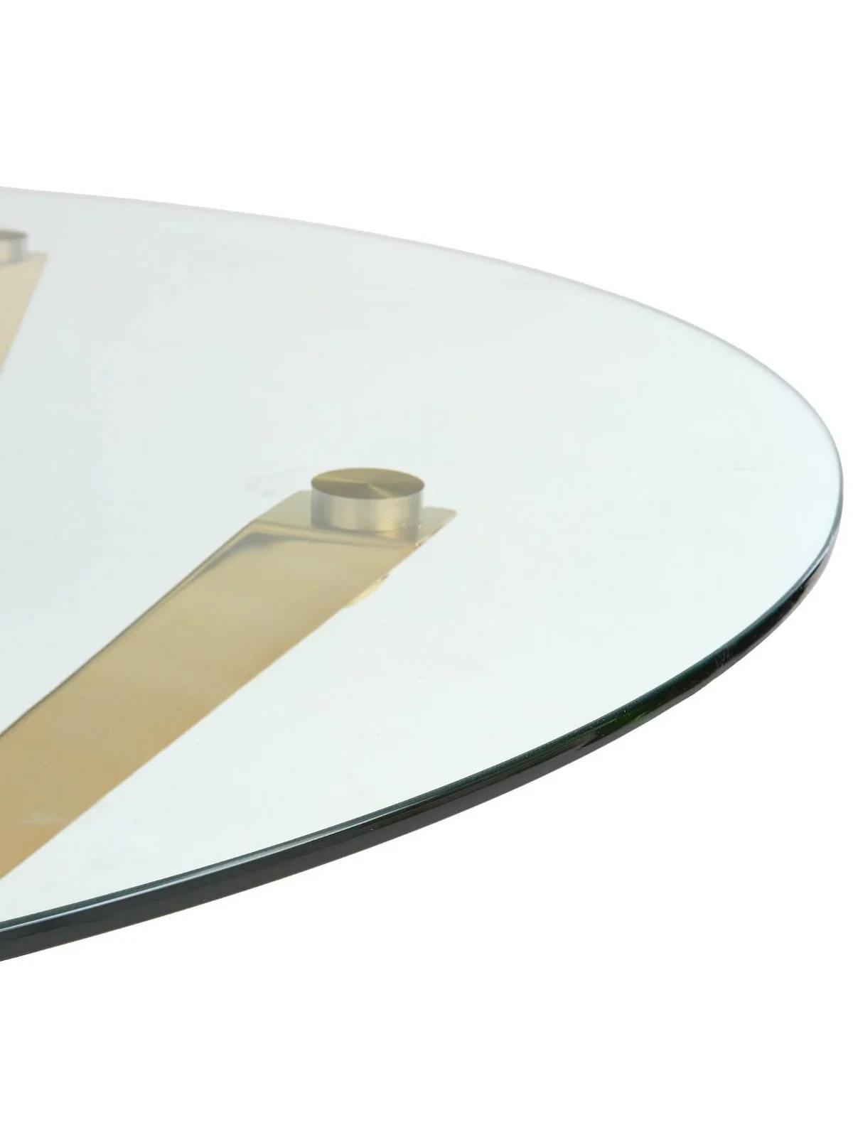 Chopstick 120 cm Round Dining Table Brass Kitchen Breakfast Bistro UK - Image 4