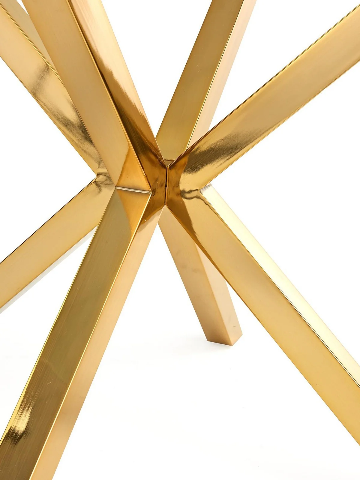 Chopstick 120 cm Round Dining Table Brass Kitchen Breakfast Bistro UK - Image 5