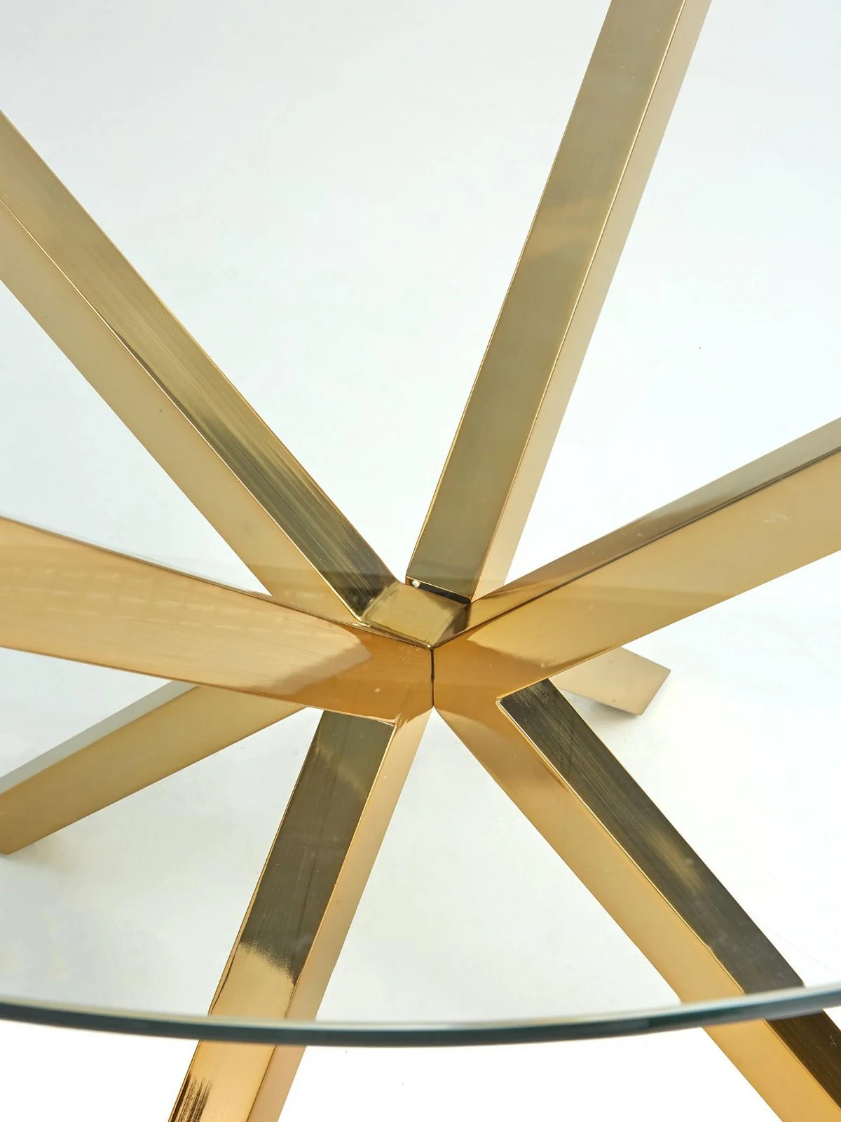 Chopstick 120 cm Round Dining Table Brass Kitchen Breakfast Bistro UK - Image 6