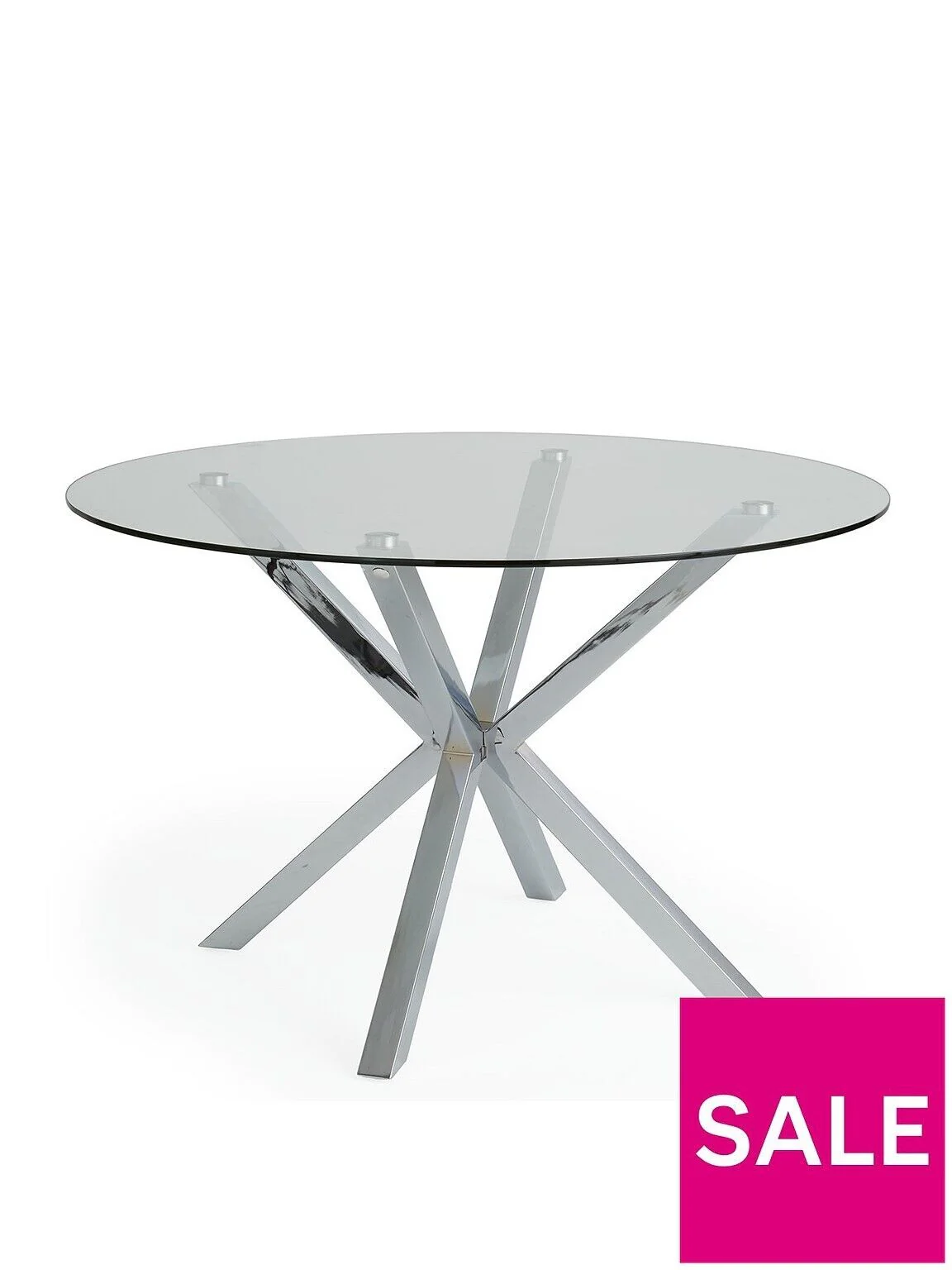 Chopstick 120 cm Round Dining Table Chrome Elegant & Stylish Furniture - Image 2