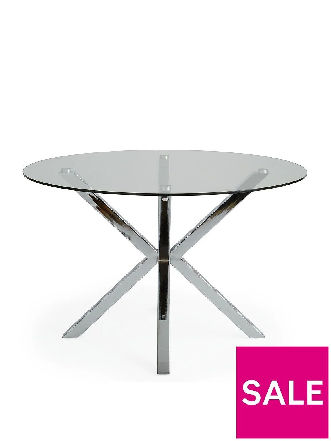 Chopstick 120 cm Round Dining Table Chrome Elegant & Stylish Furniture - Image 3
