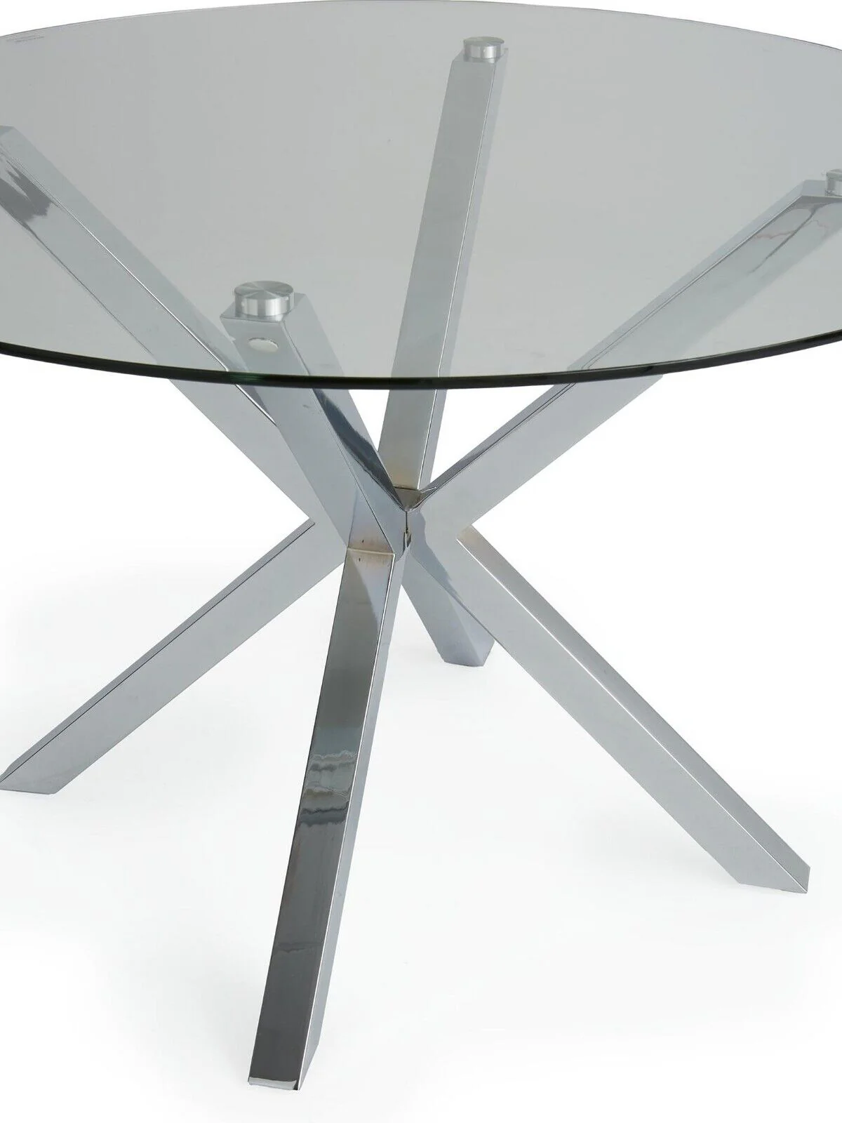 Chopstick 120 cm Round Dining Table Chrome Elegant & Stylish Furniture - Image 5