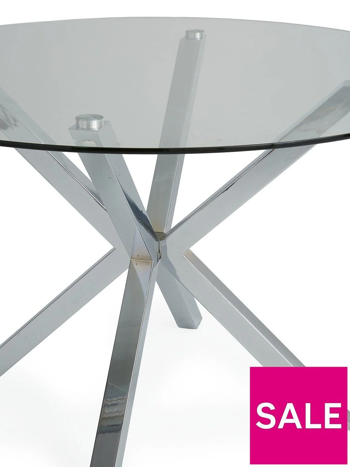 Chopstick 120 cm Round Dining Table Chrome Elegant & Stylish Furniture - Image 6